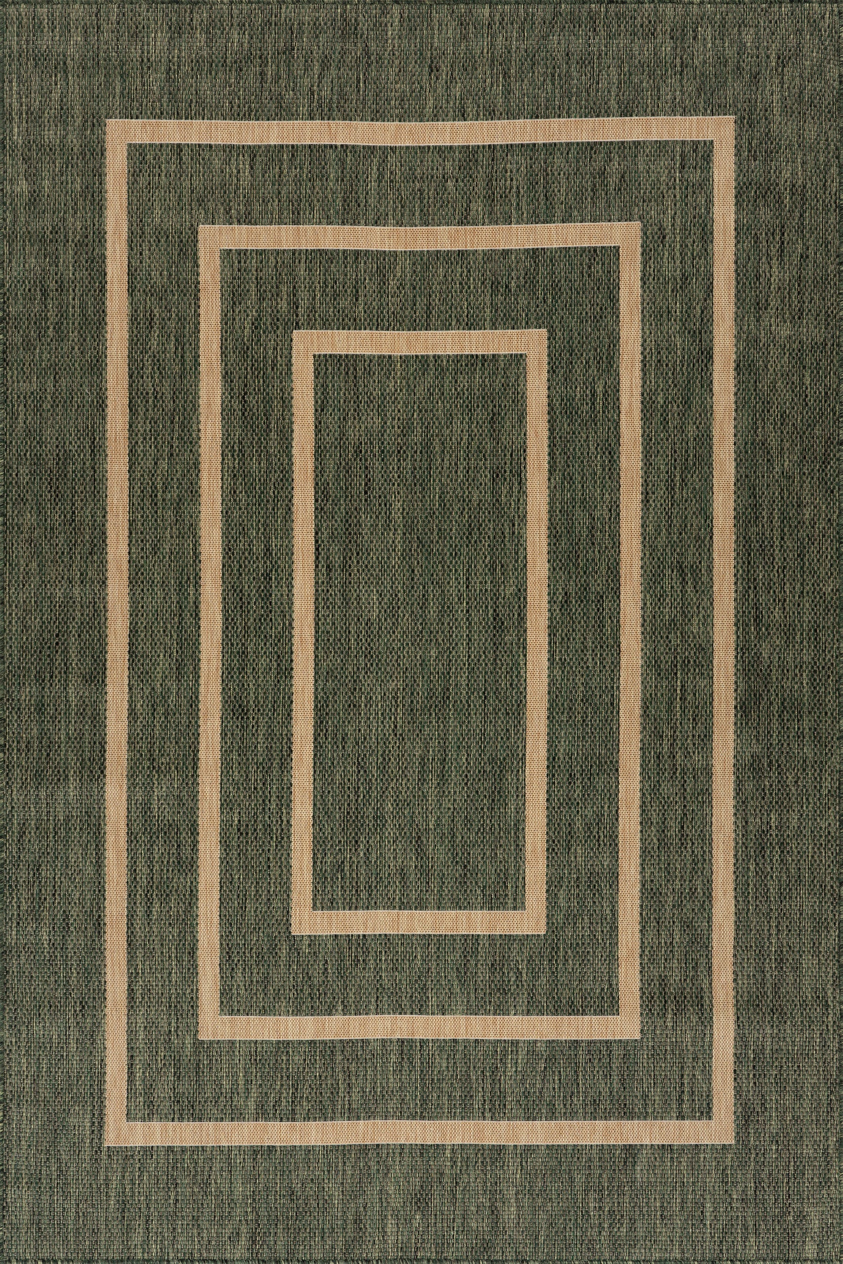 Thena Modern Bordered Indoor/Outdoor Rug | Green