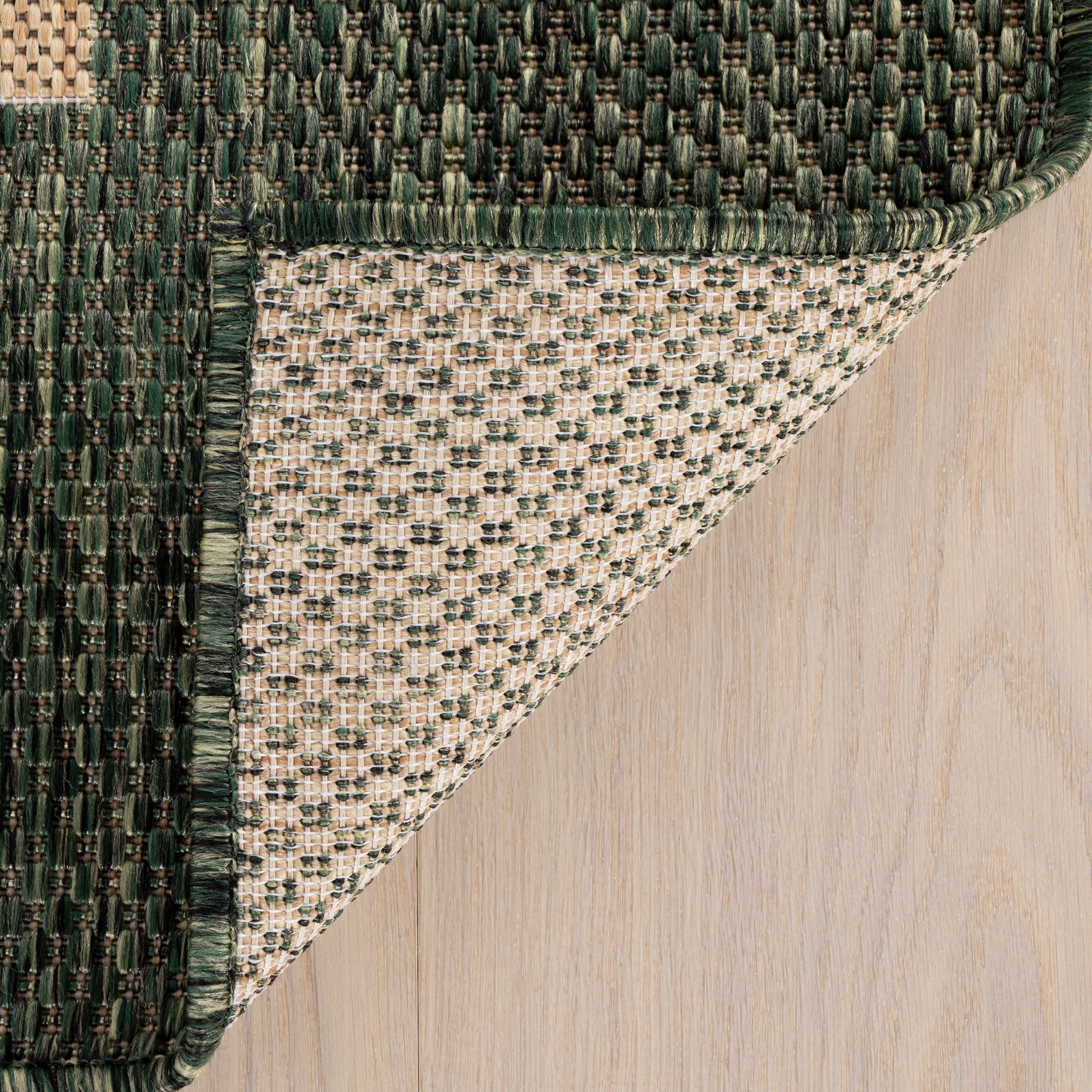 Thena Modern Bordered Indoor/Outdoor Rug | Green - Image 8