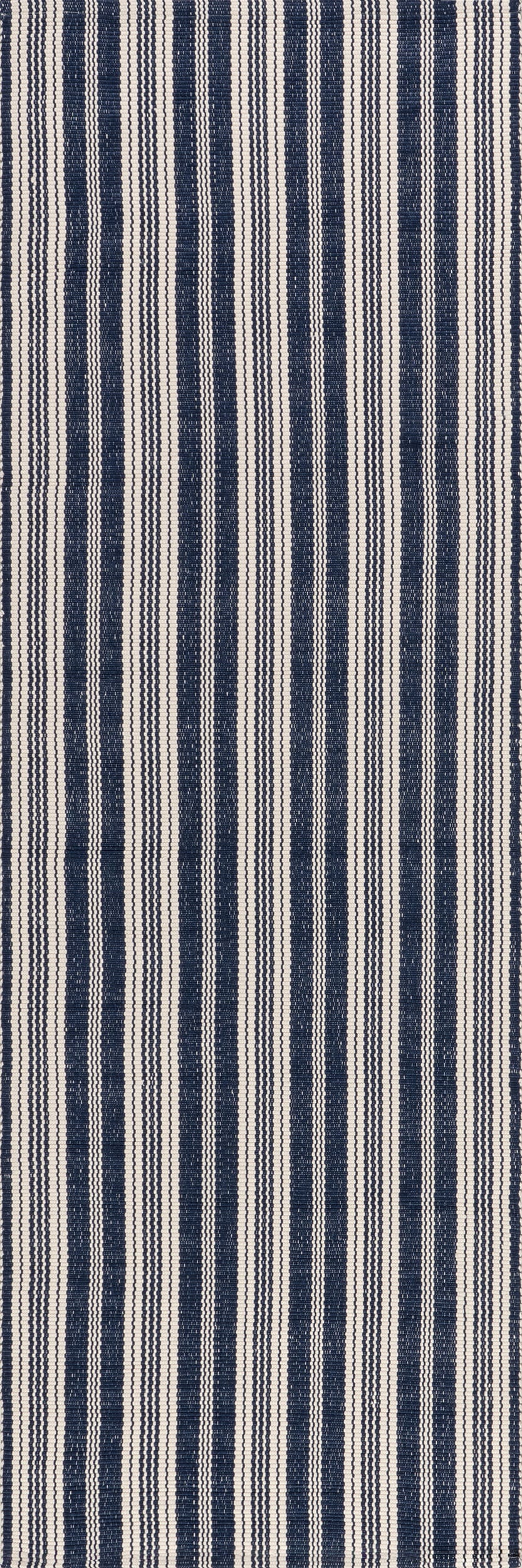 Ticking Stripe Handwoven Indoor/Outdoor Rug | Blue