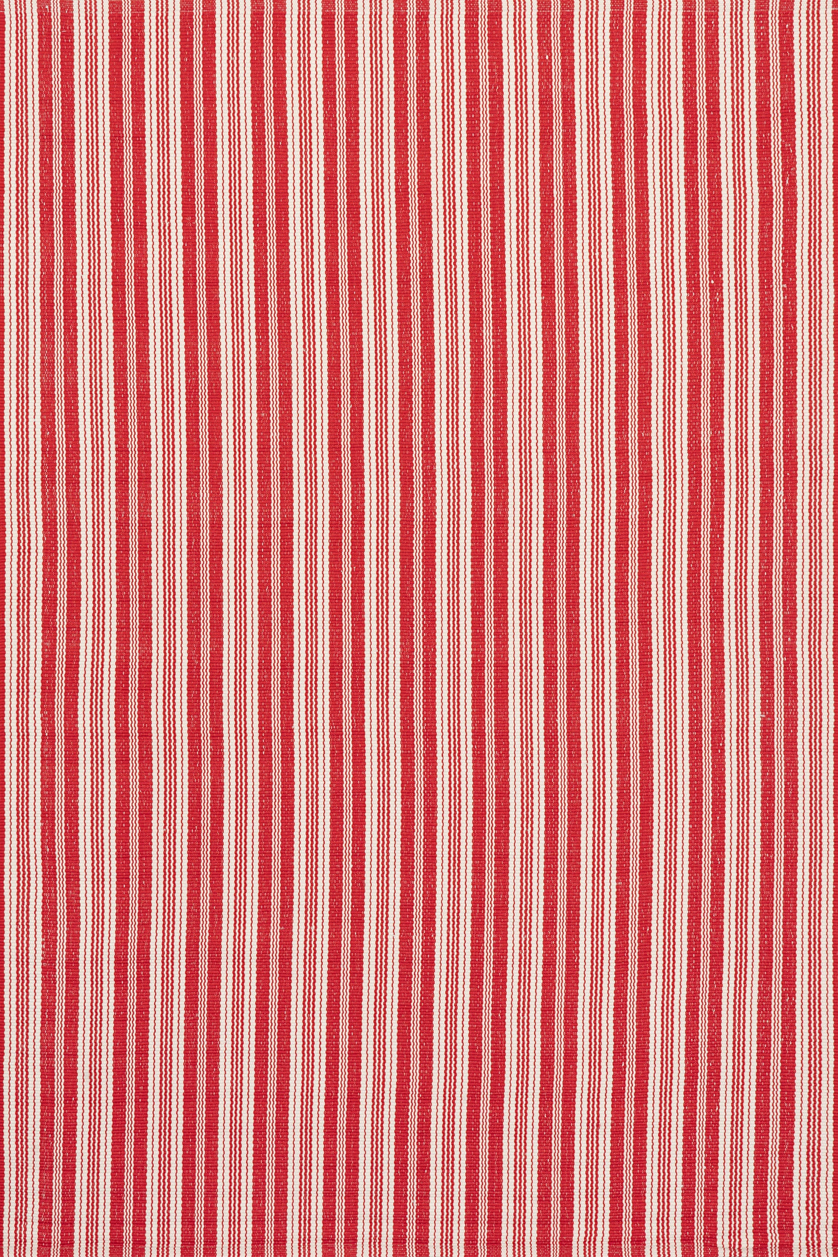 Ticking Stripe Handwoven Indoor/Outdoor Rug | Red