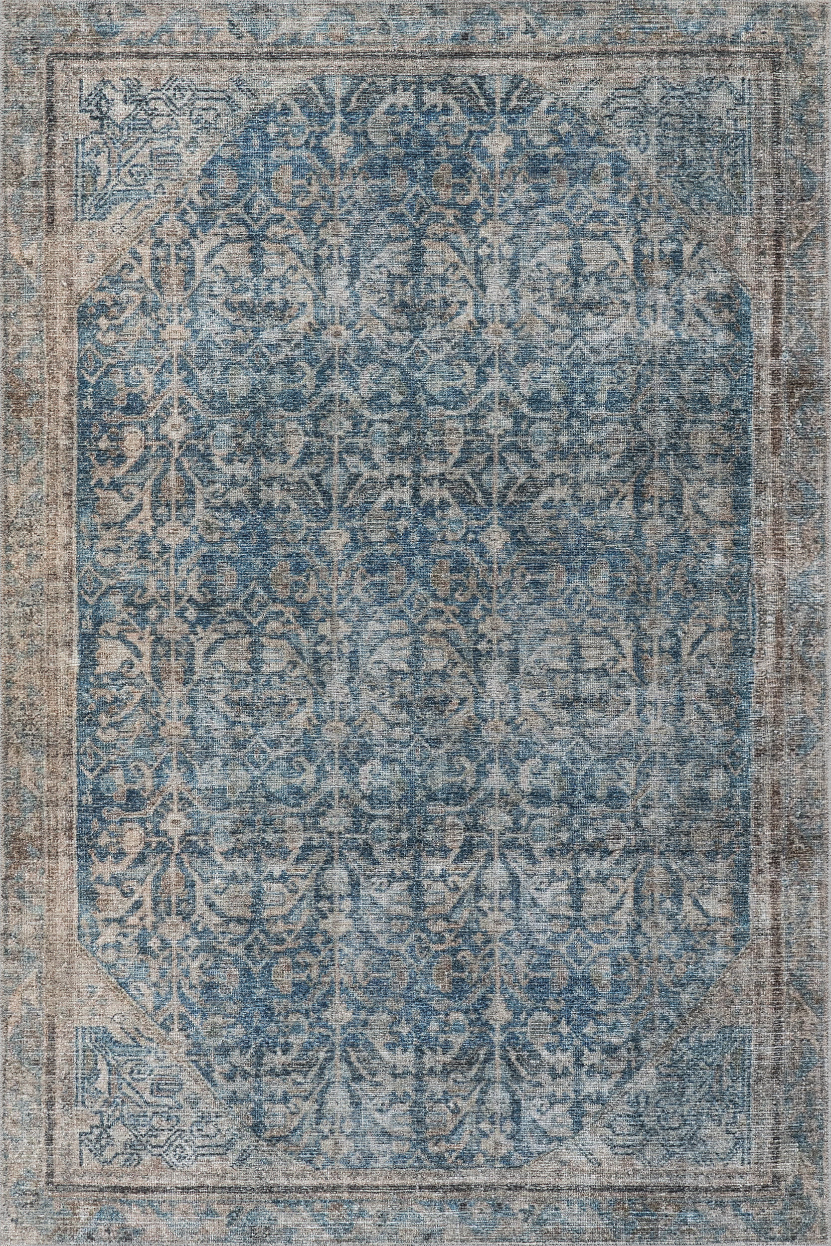 Tila Vintage & Distressed Washable Rug | Blue