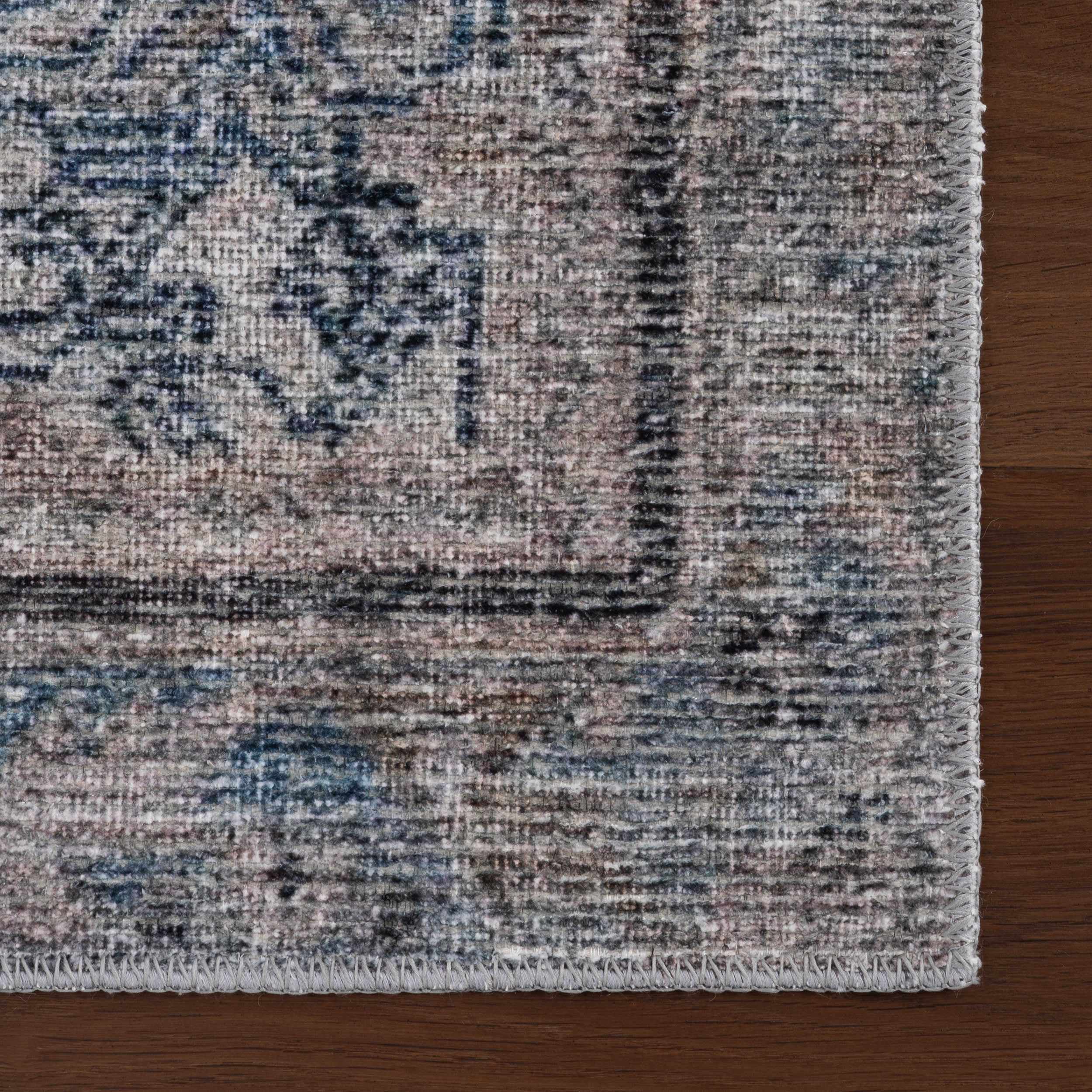 Tila Vintage & Distressed Washable Rug | Blue - Image 4