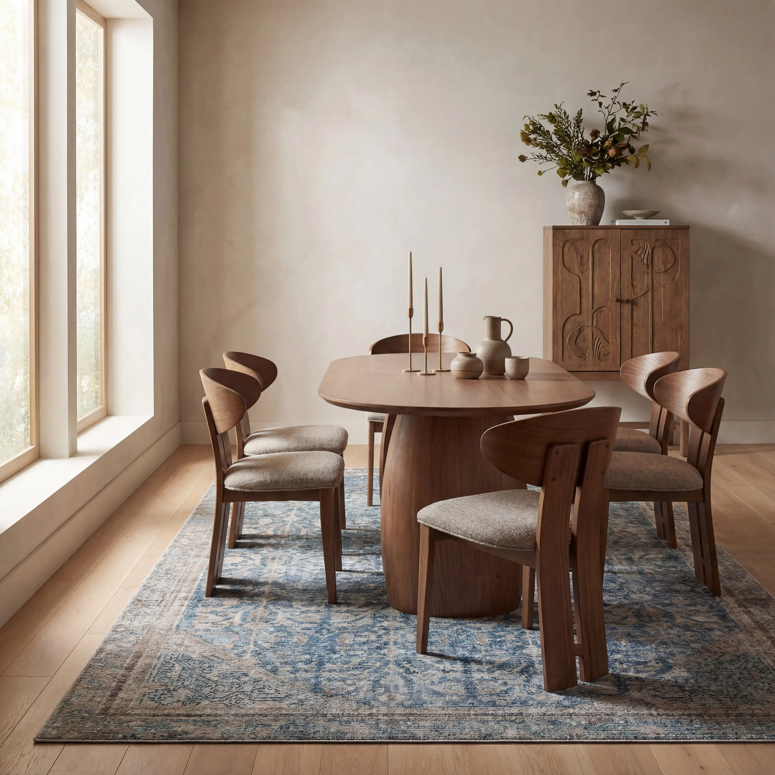 Tila Vintage & Distressed Washable Rug | Blue - Image 7
