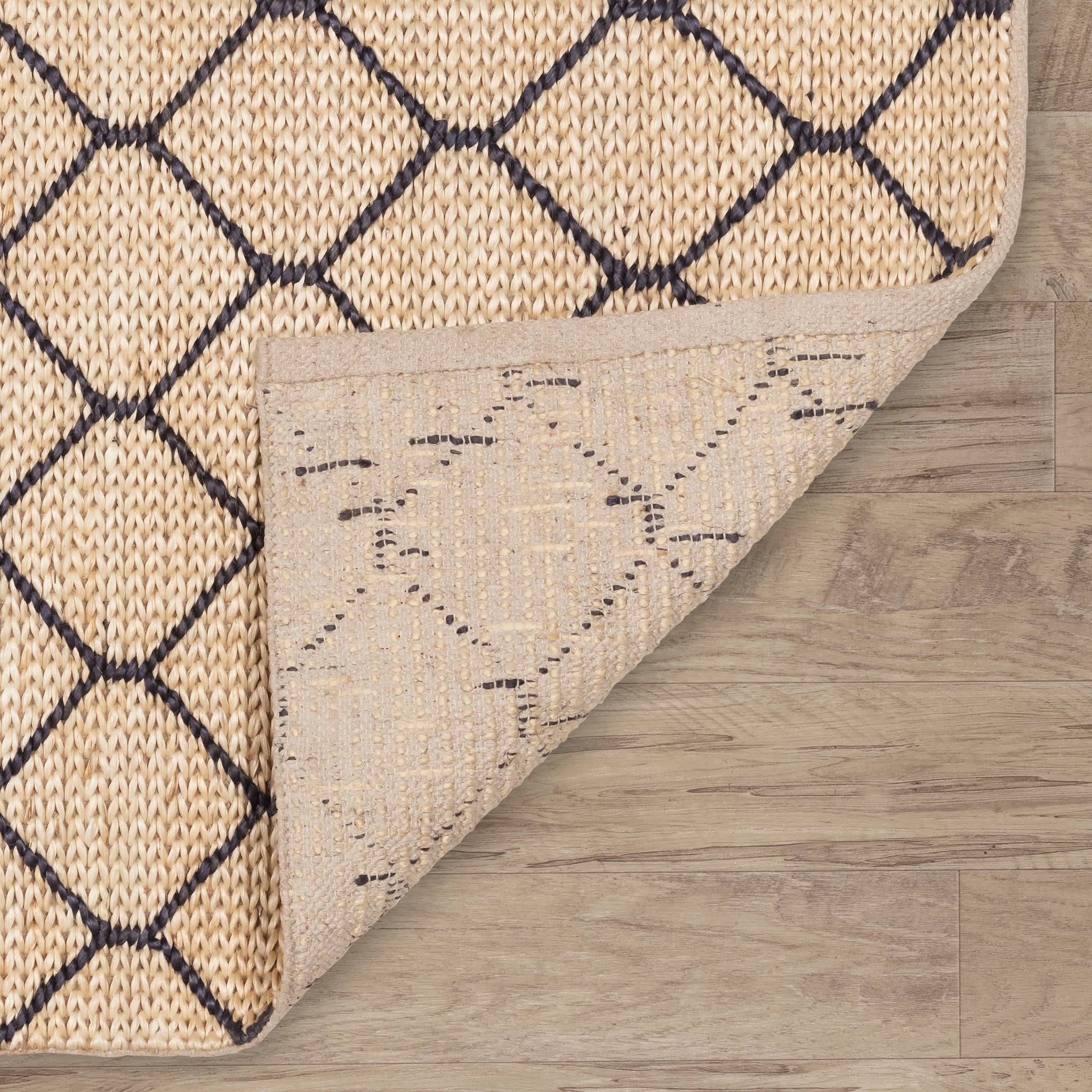 Tiles Handwoven Jute Rug | Navy - Image 7