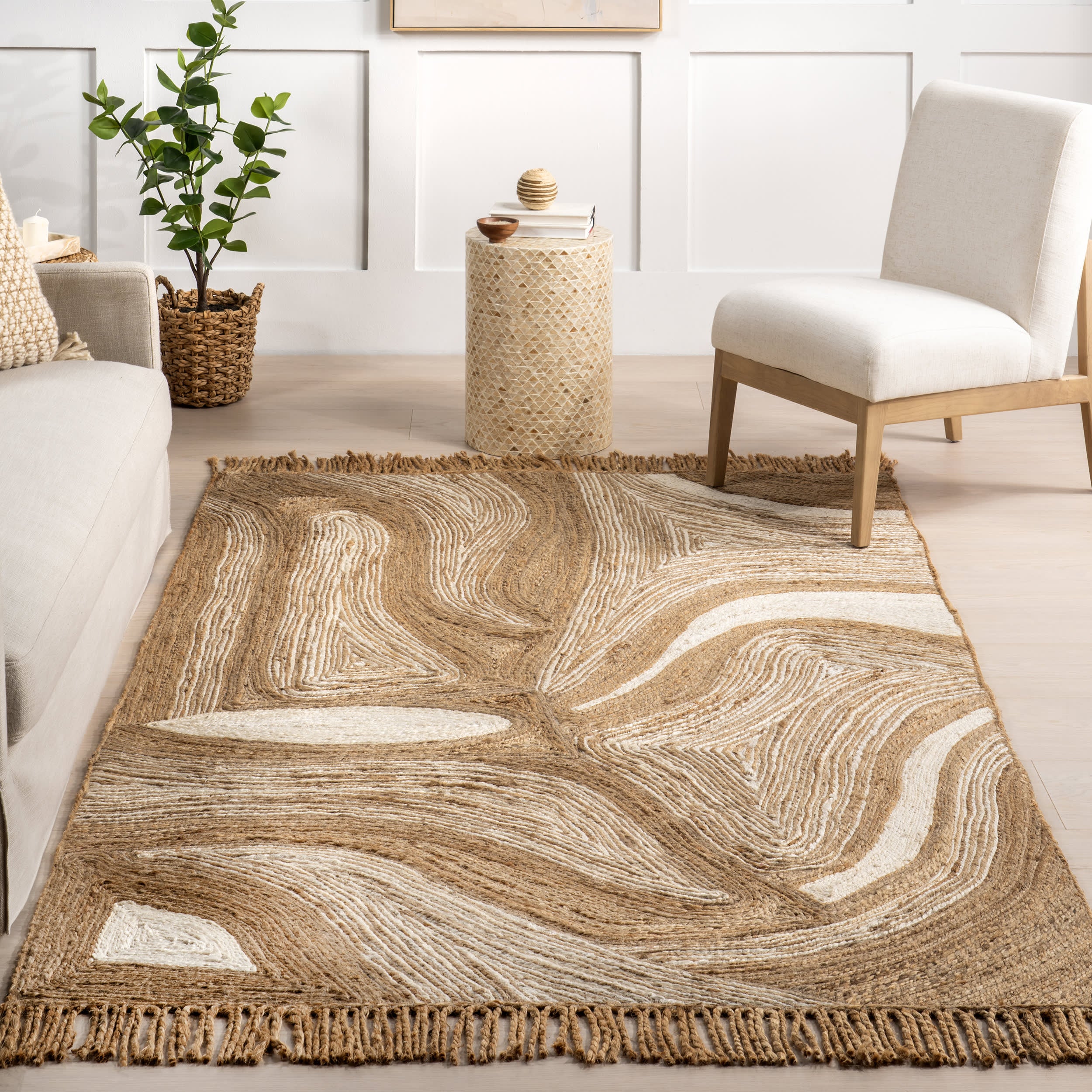 Tillie Marble Jute Tasseled Rug | Natural - Image 5