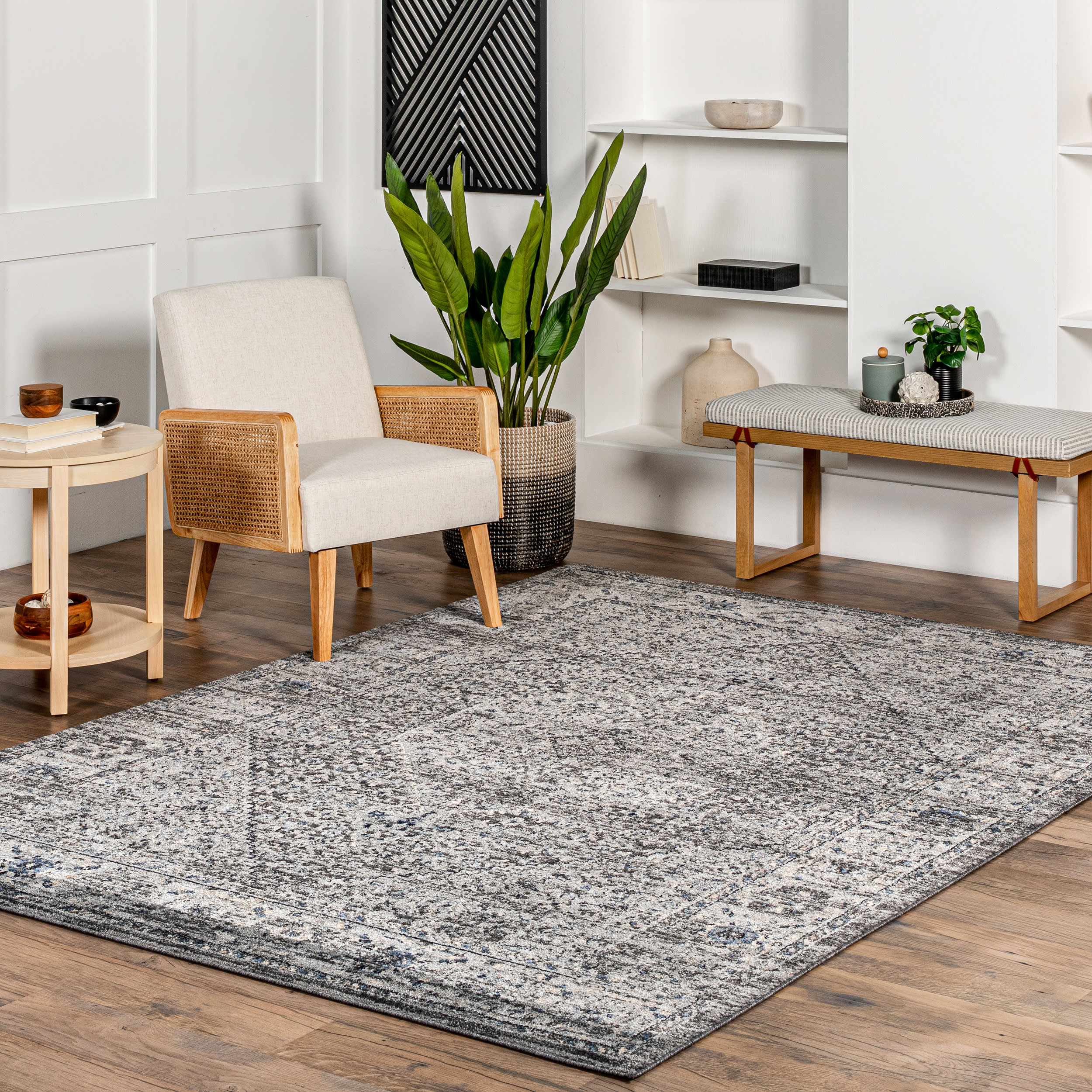 Timeworn Medallion Rug | Grey - Image 2
