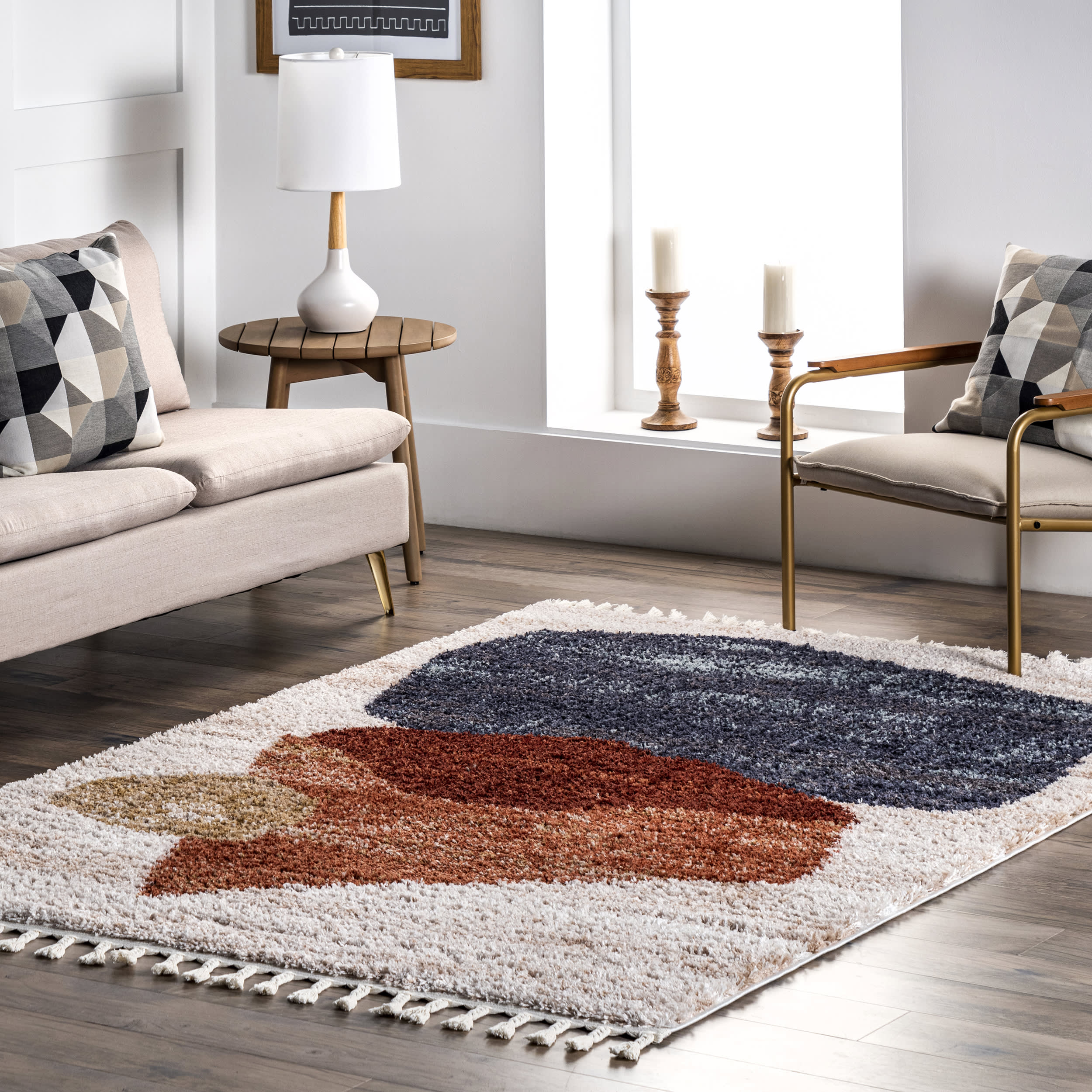 Tina Abstract Shapes Rug | Blue - Image 2