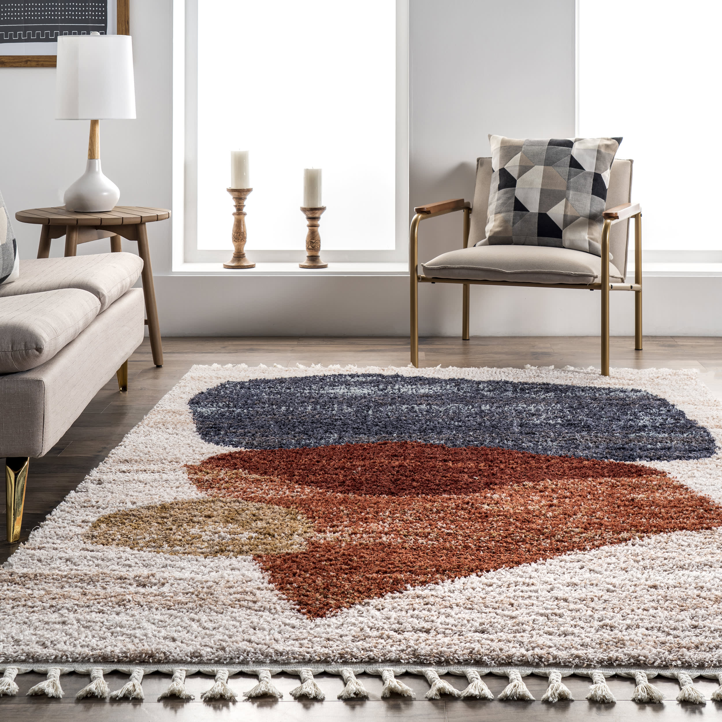 Tina Abstract Shapes Rug | Blue - Image 4