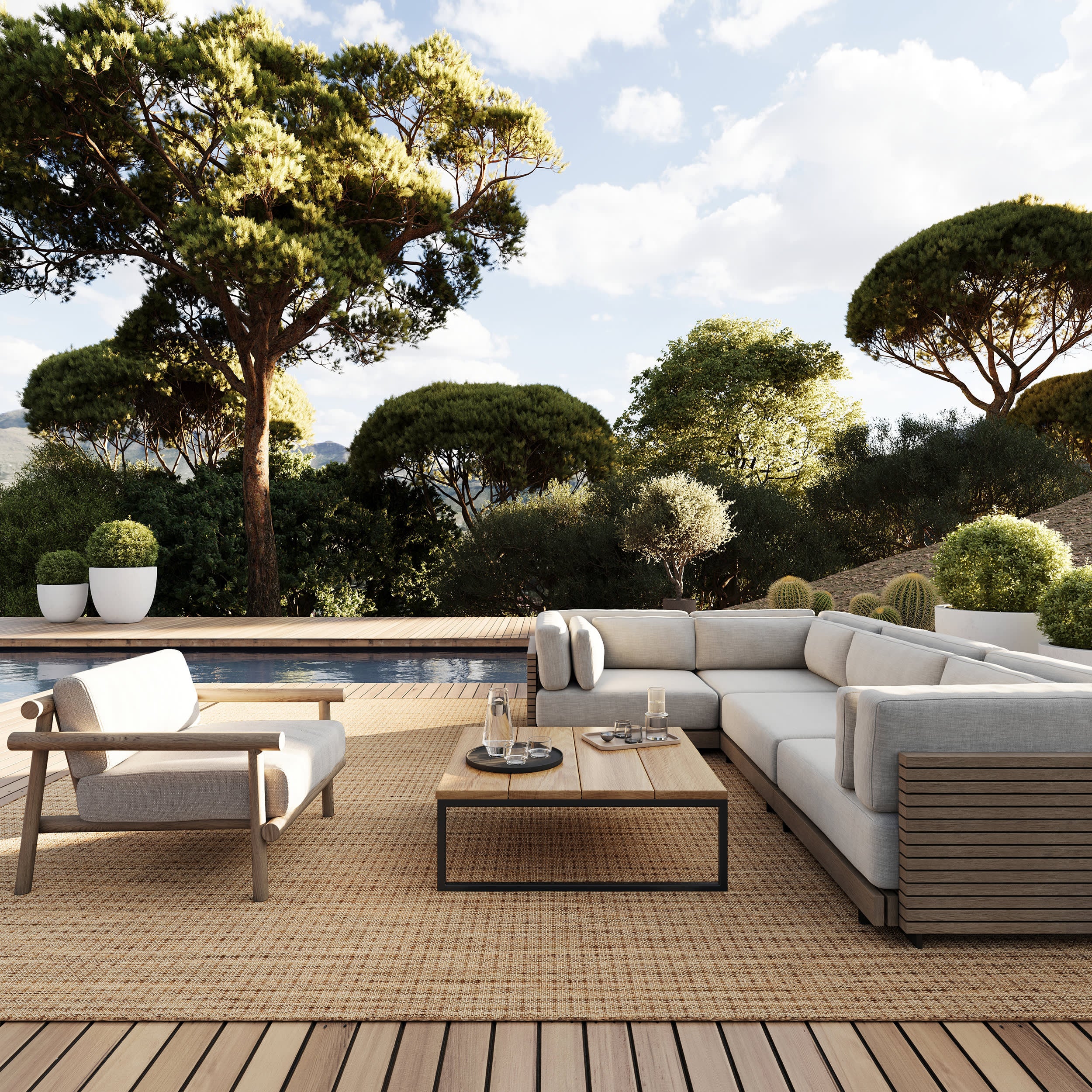 Tirzah Modern Indoor/Outdoor Rug | Light Brown - Image 2