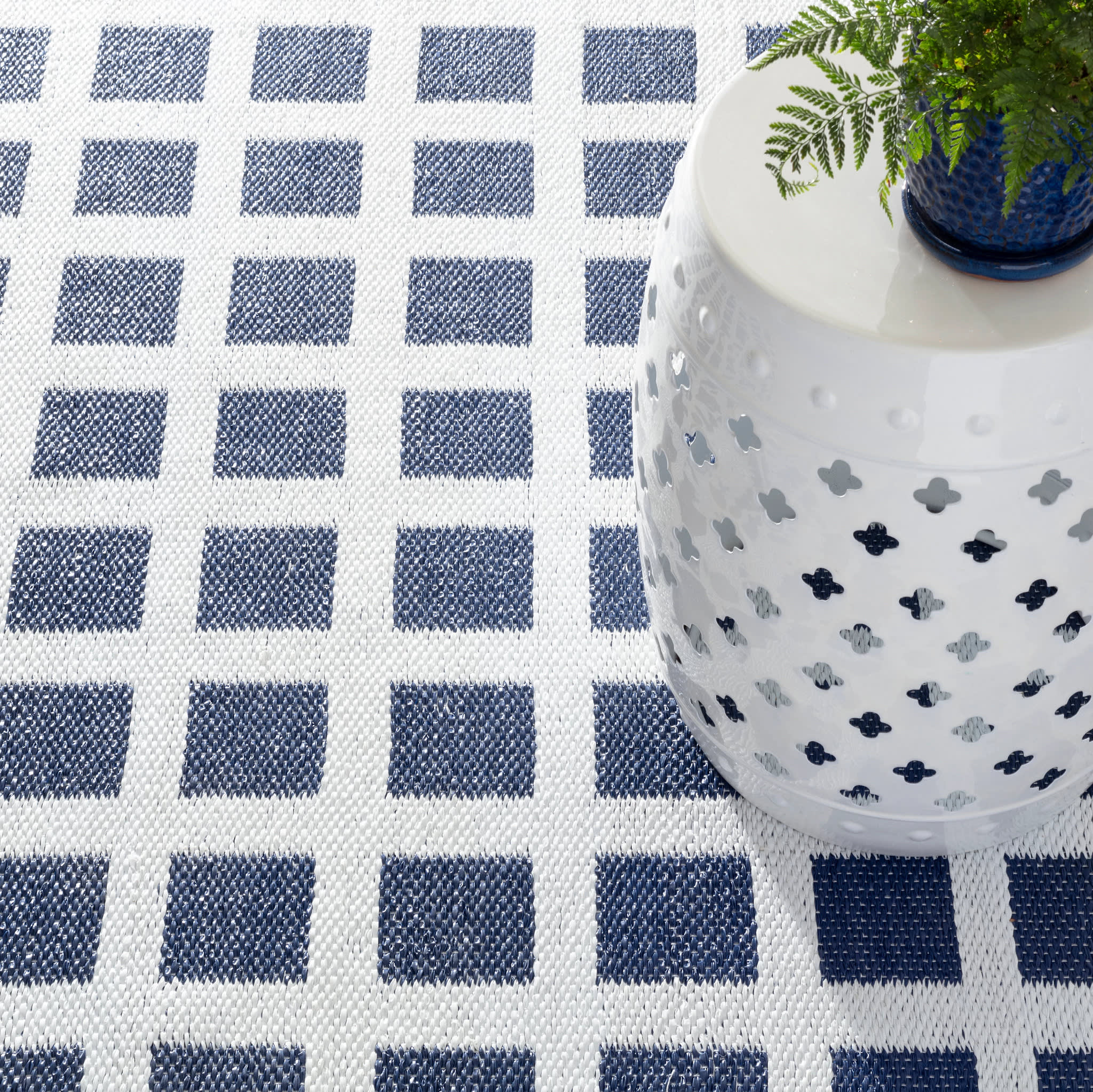 Titto Handwoven Indoor/Outdoor Rug | Navy - Image 3