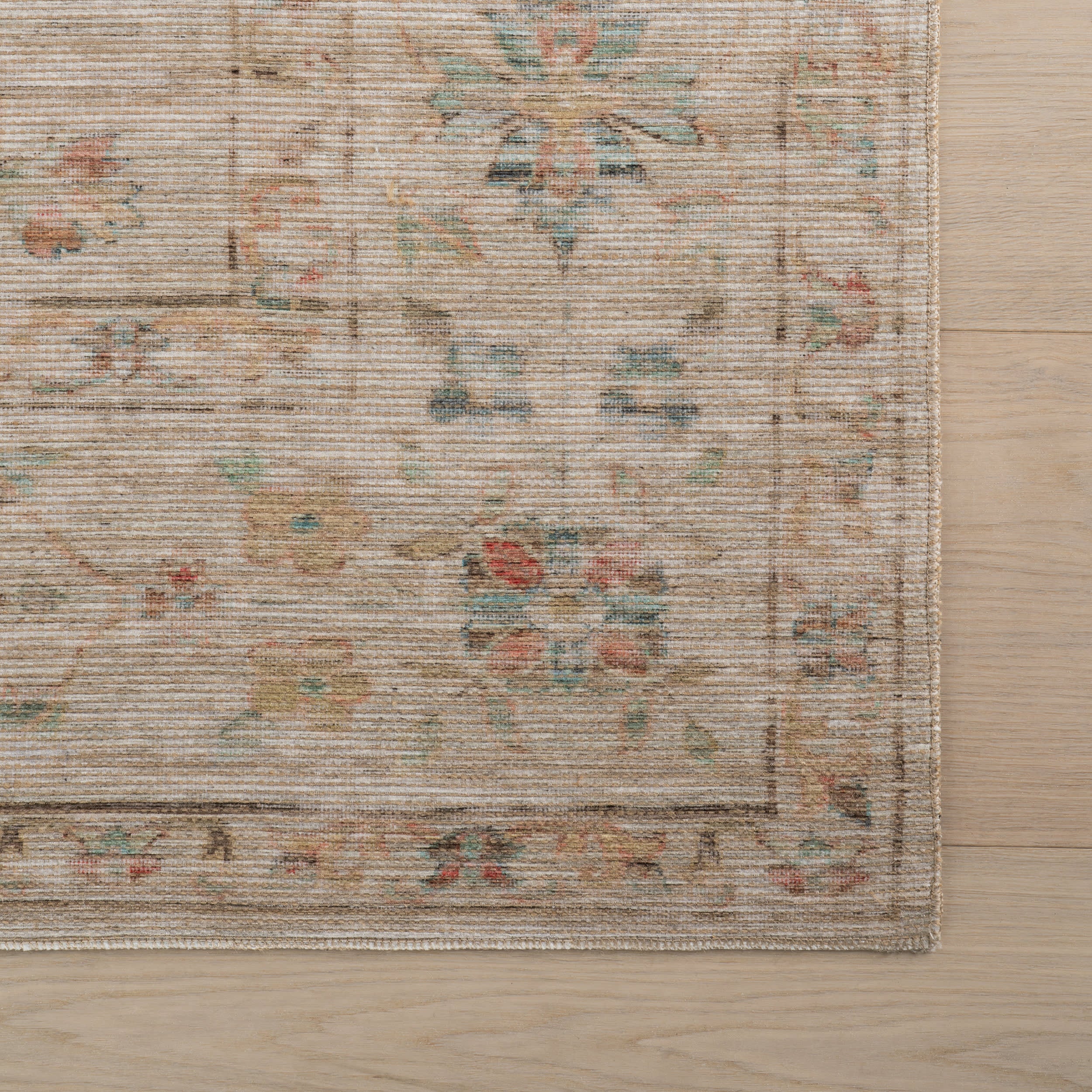 Tiye Traditional Floral & Paisley Rug | Beige - Image 4