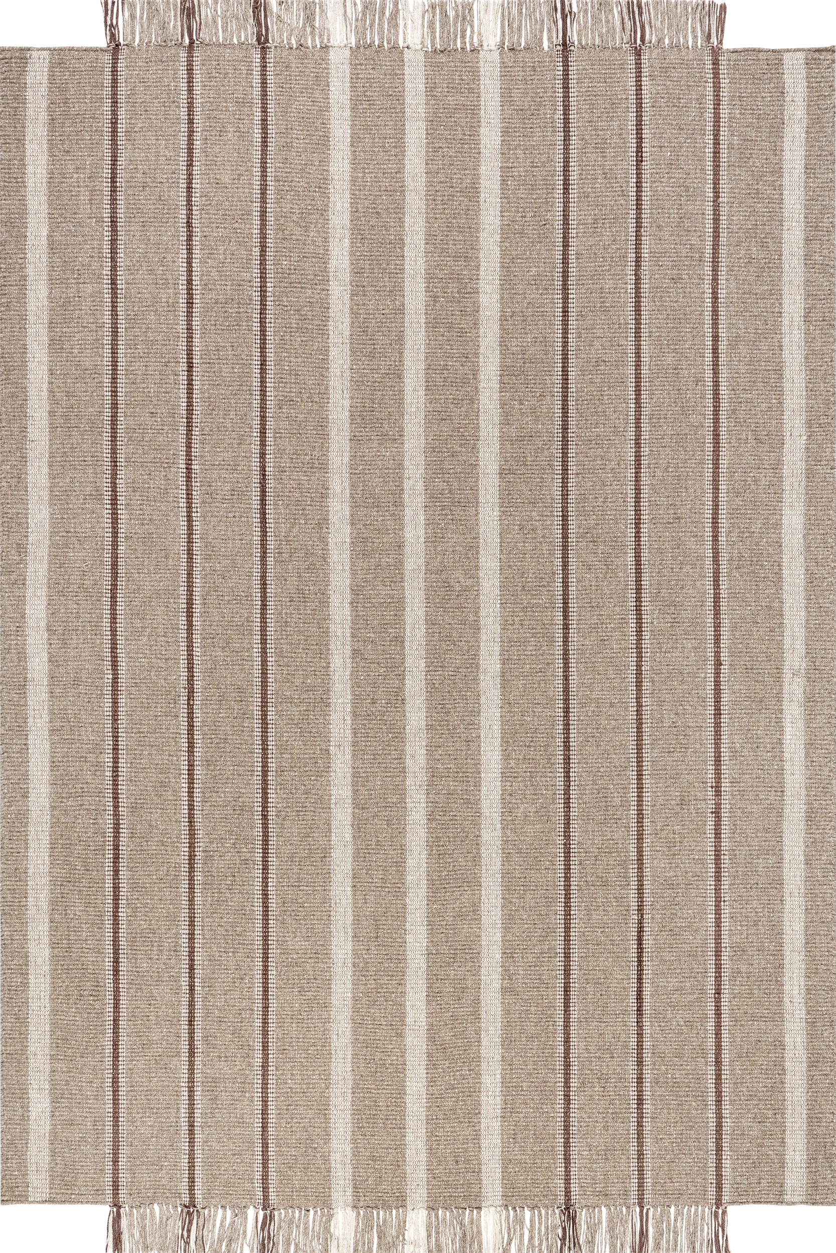 Toluca Striped Wool Rug | Taupe
