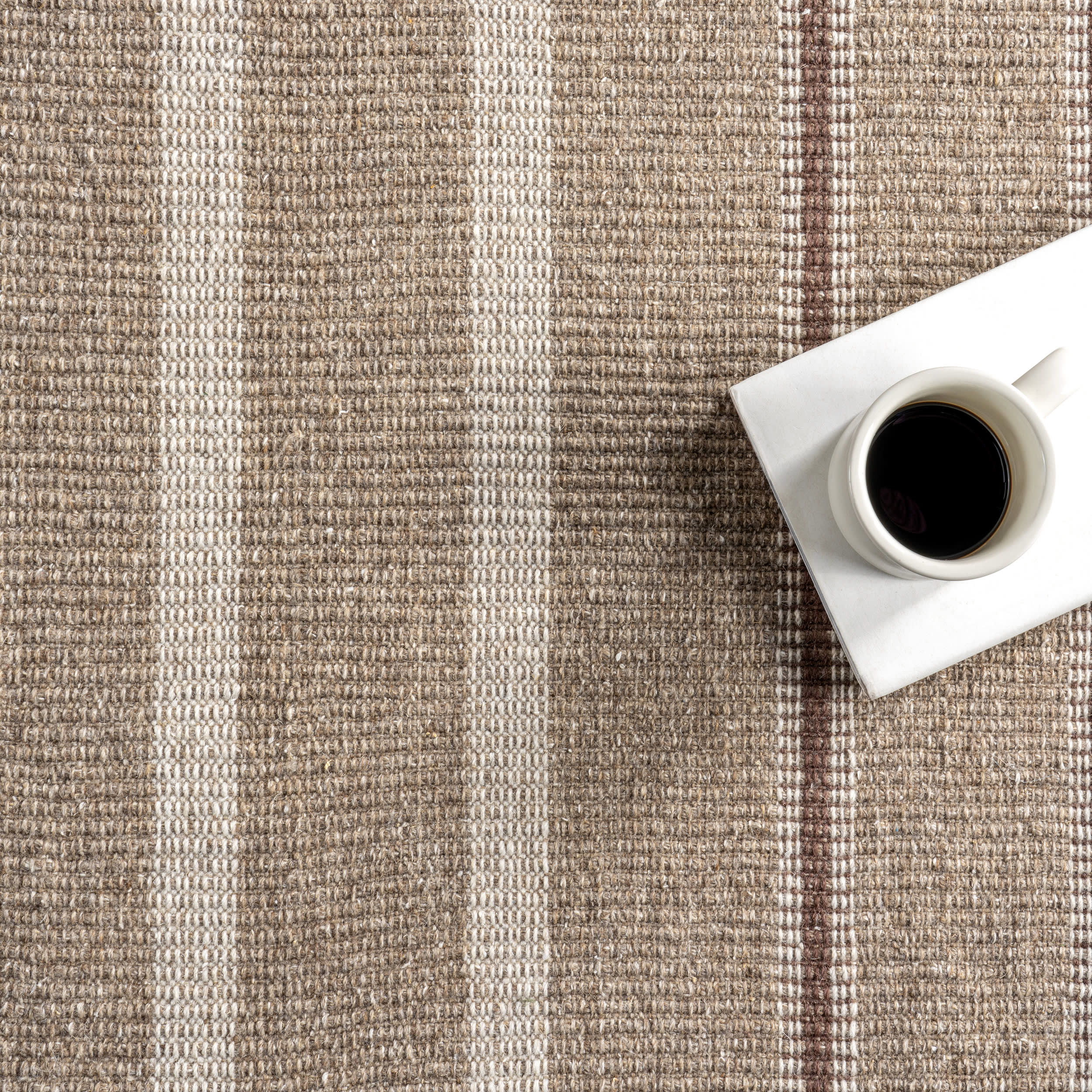 Toluca Striped Wool Rug | Taupe - Image 7