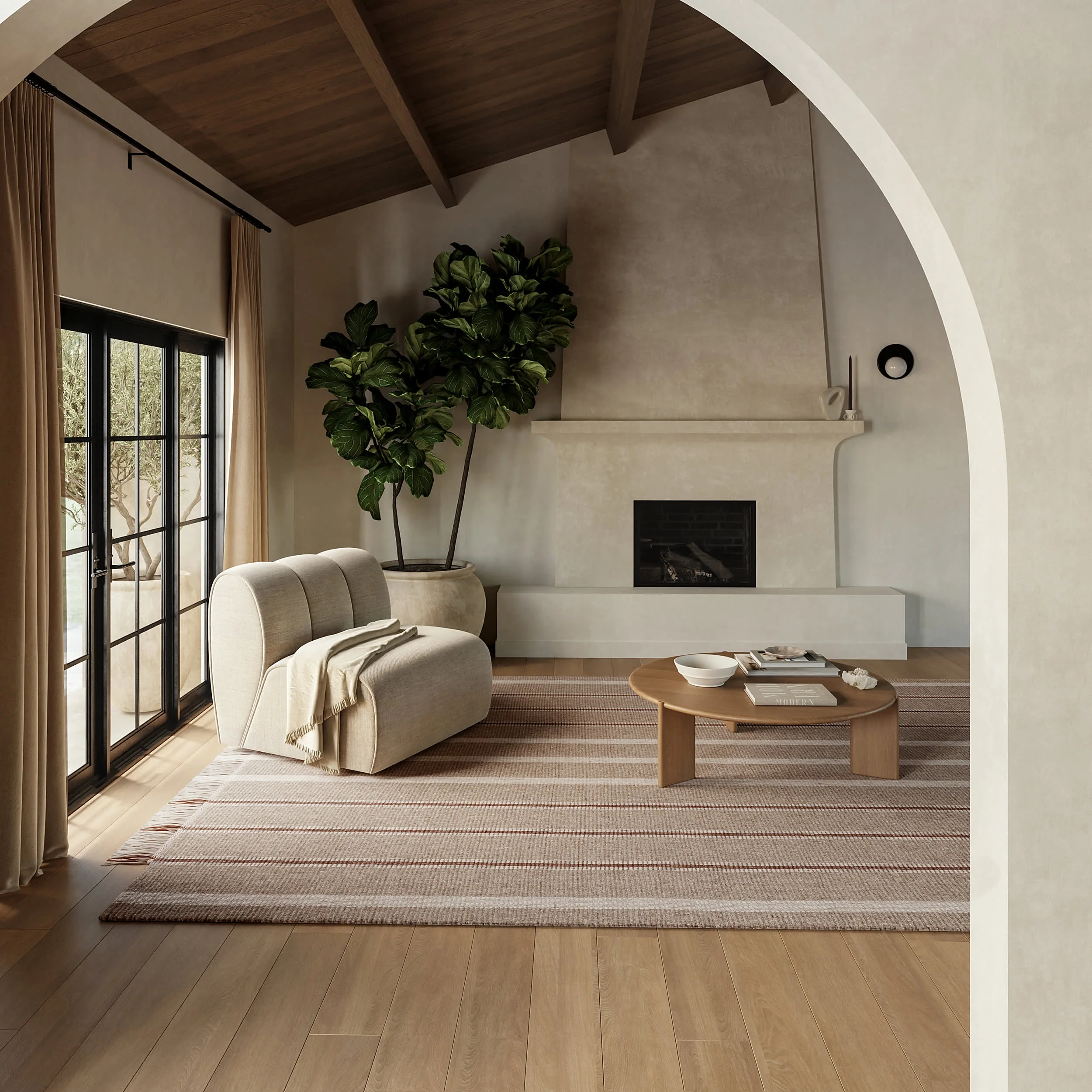 Toluca Striped Wool Rug | Taupe - Image 8