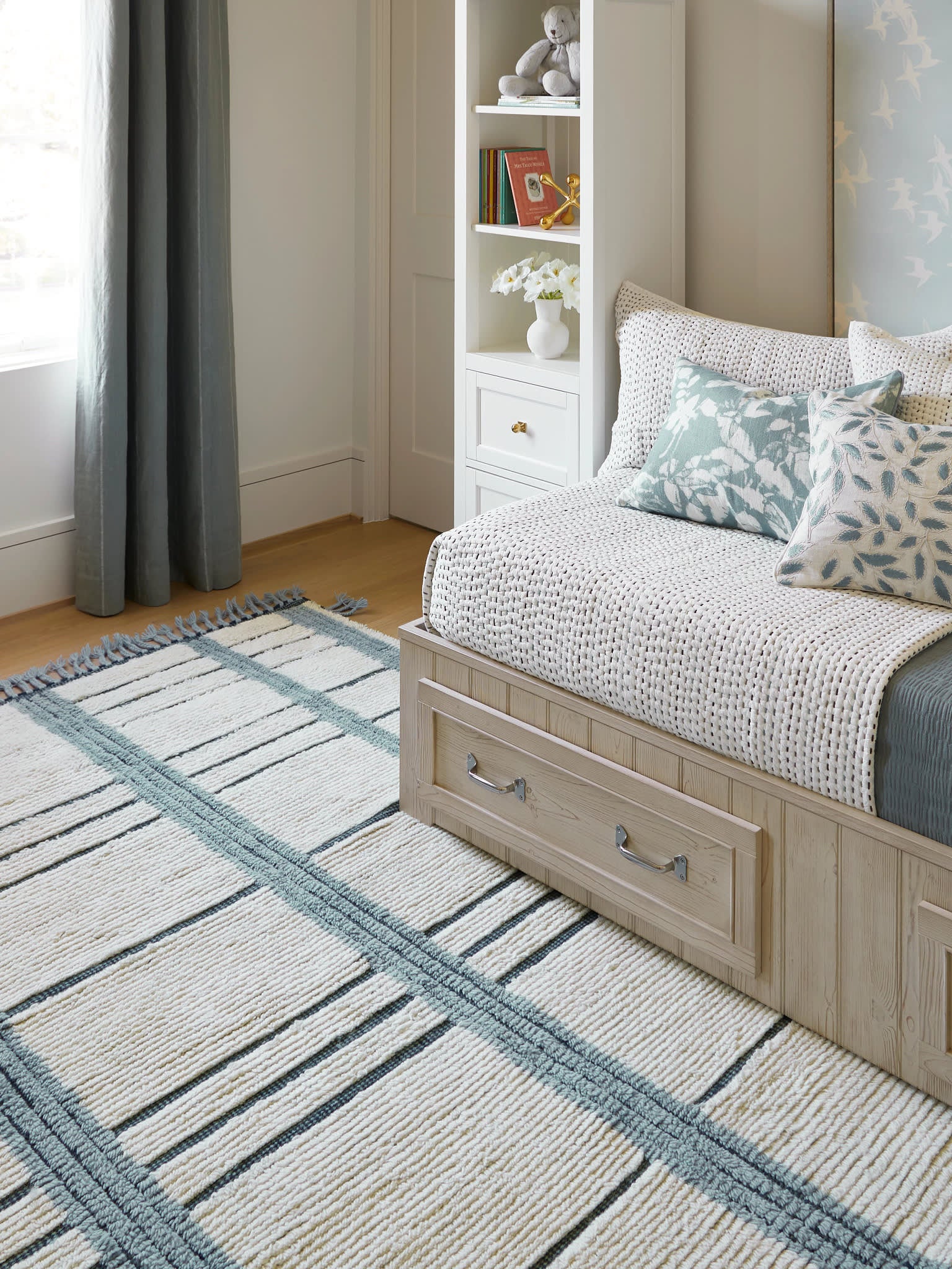Tory Hand Knotted Wool Rug | Pewter Blue - Image 2