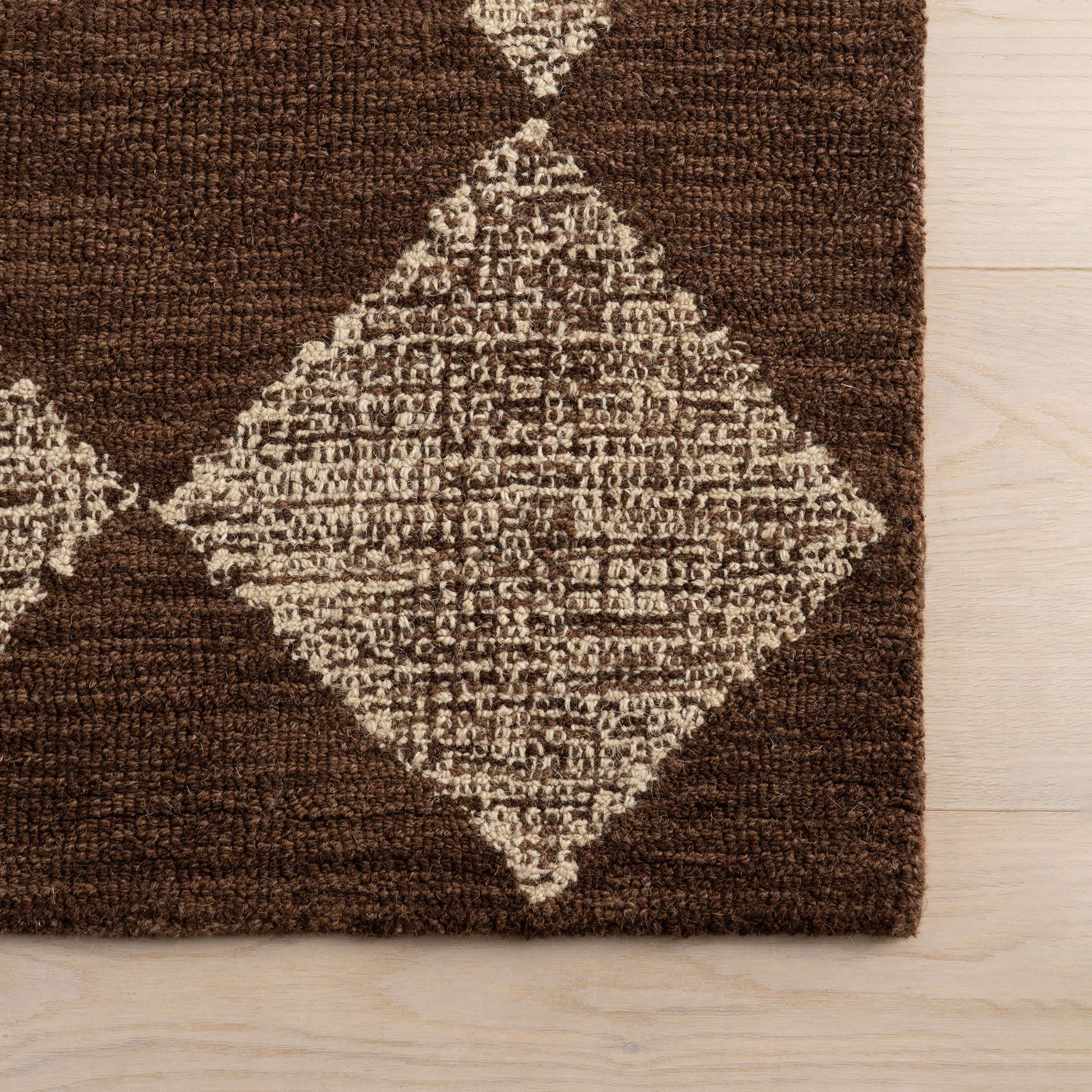 Tova Tufted Diamond Rug | Light Brown - Image 4