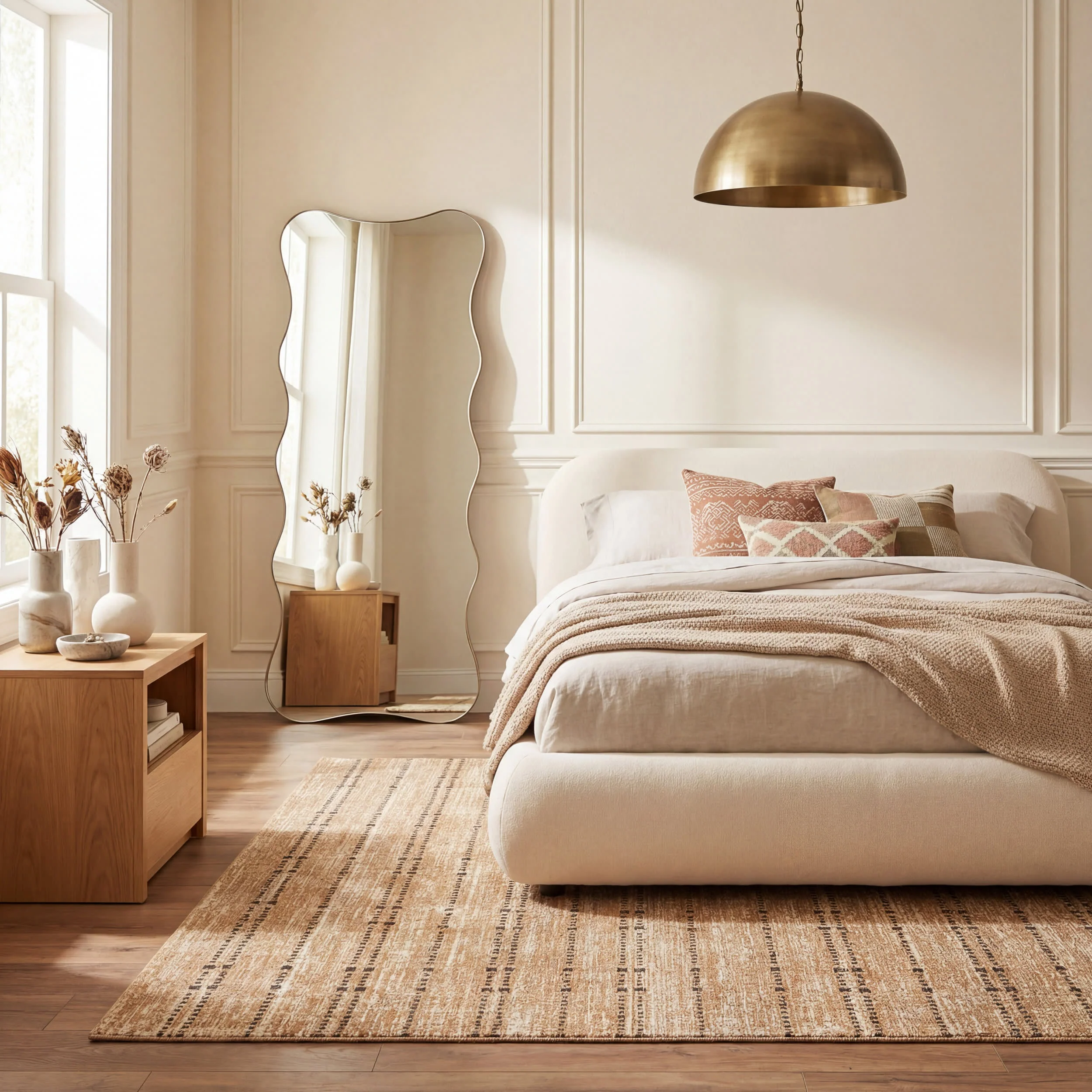 Tracewire Bohemian Striped Rug | Tan - Image 10