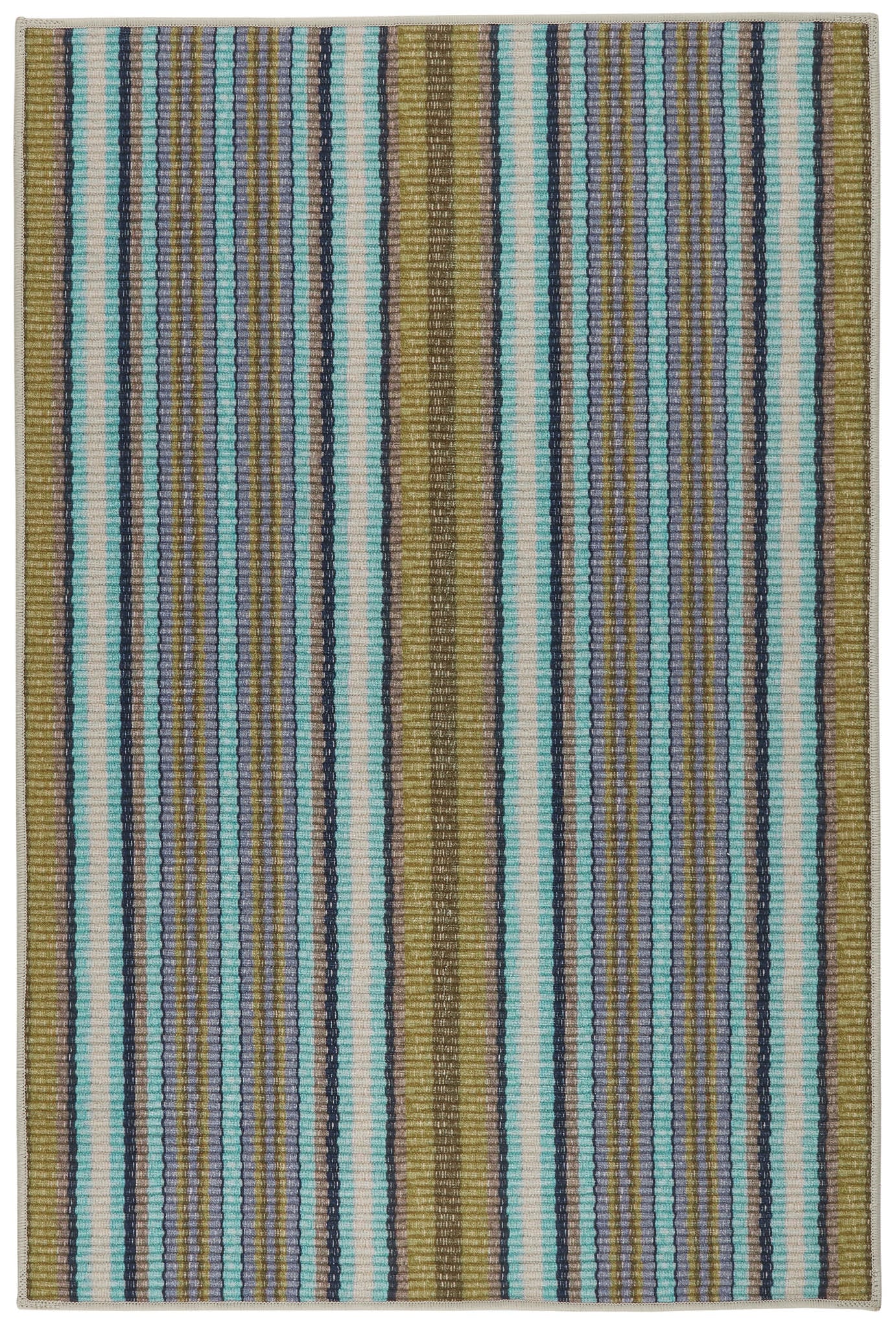 Treehouse Stripe Machine Washable Rug | Green