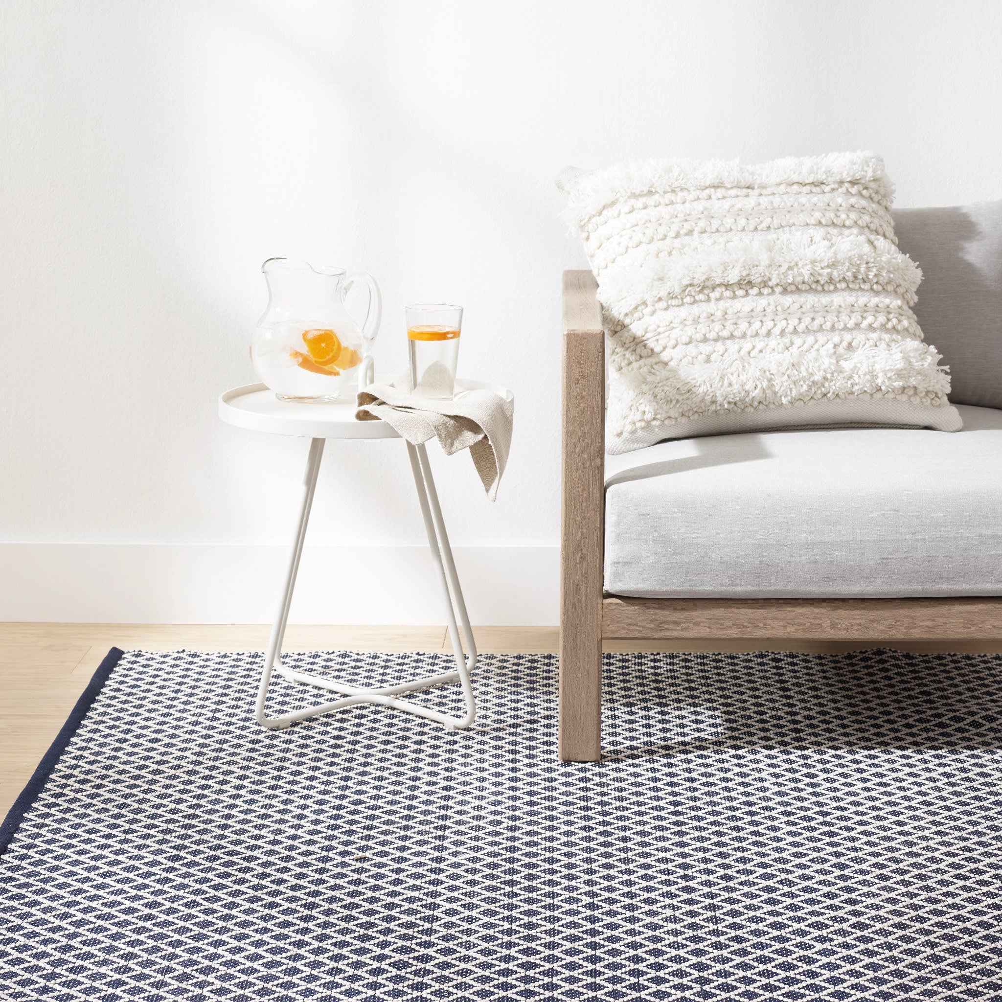 Trellis Handwoven Indoor/Outdoor Rug | Navy - Image 2