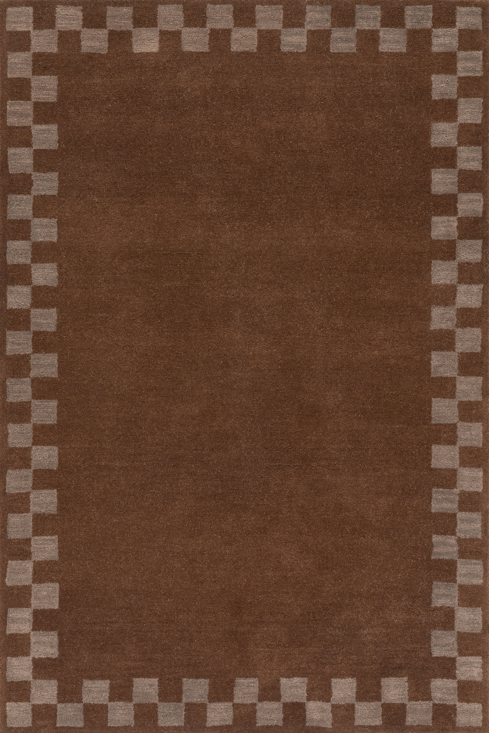 Treva Transitional Checkered Rug | Brown