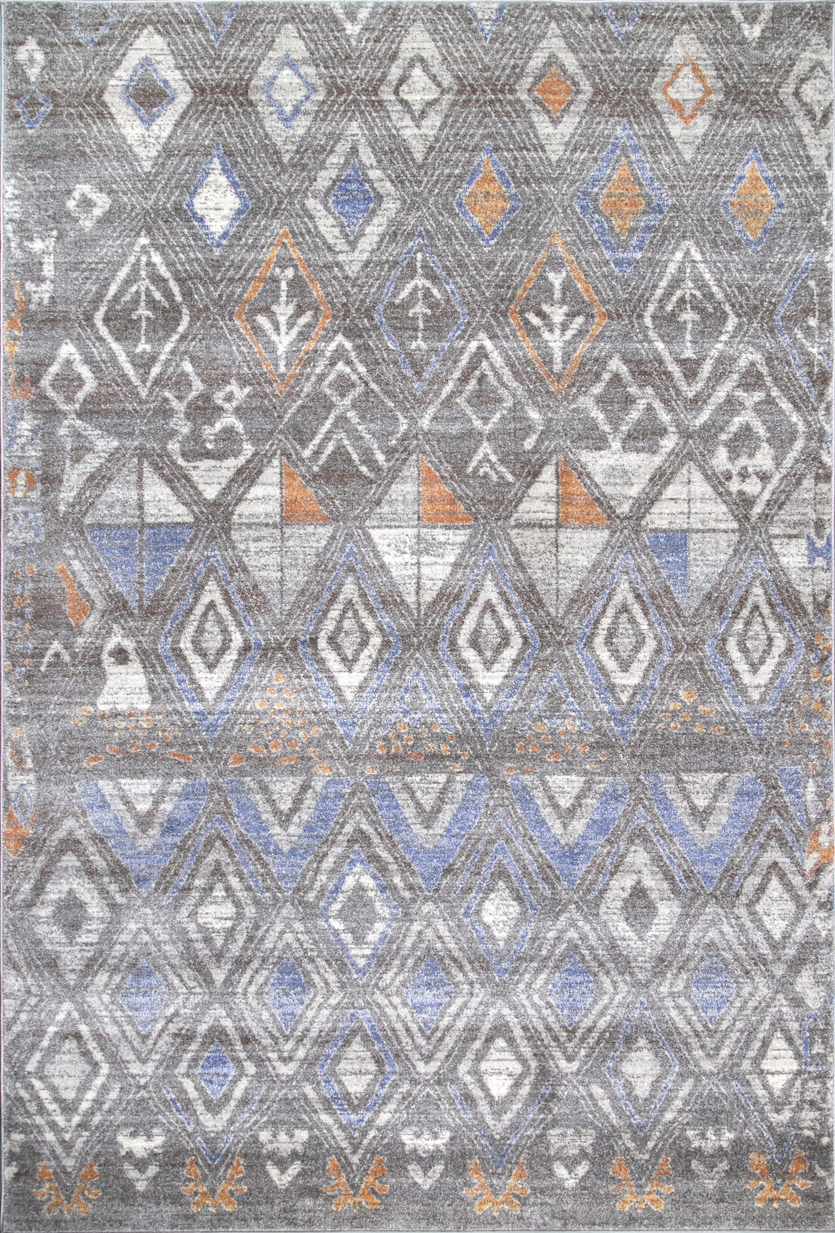 Tribal Diamond Trellis Rug | Grey