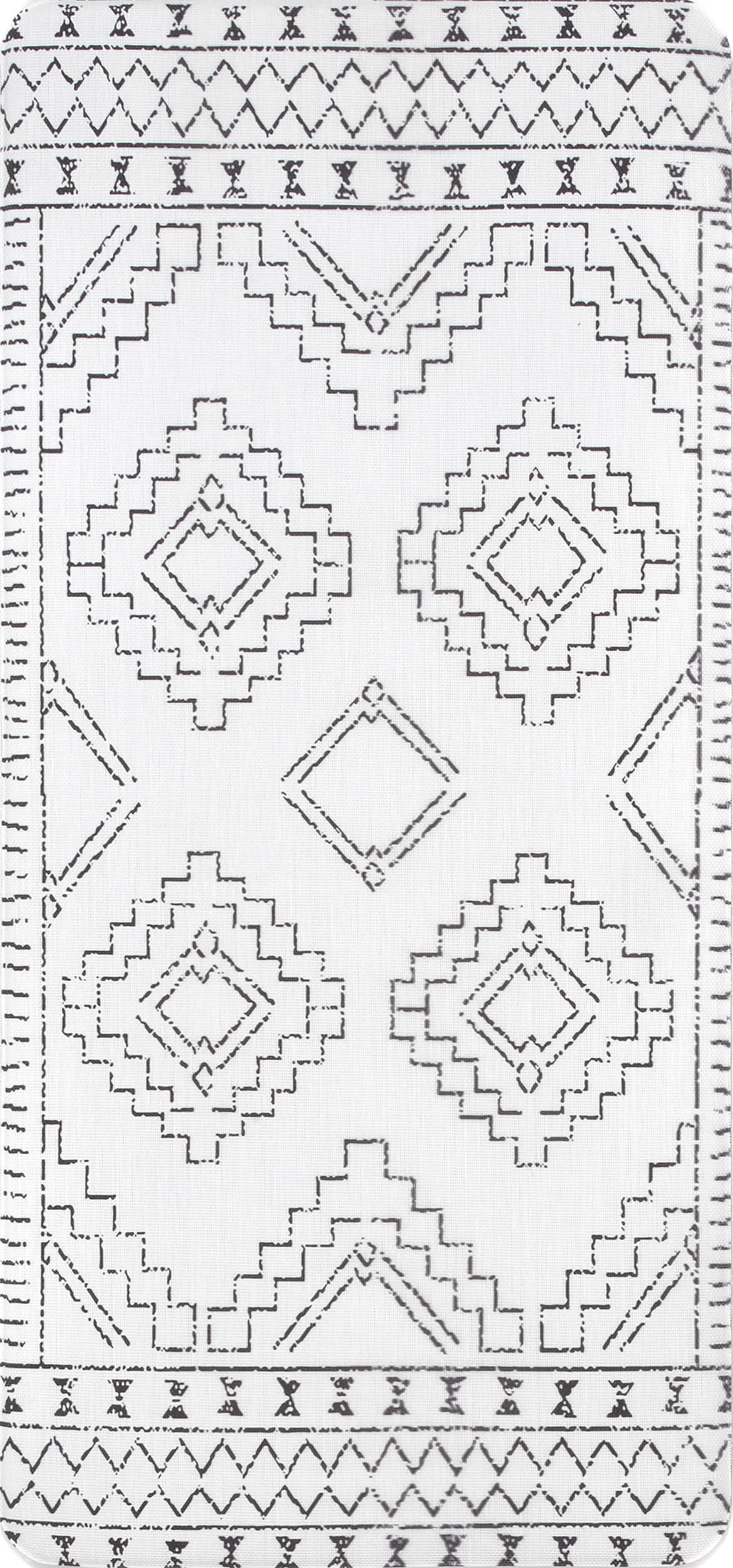 Tribal Moroccan Printed Anti-Fatigue Mat | Light Grey