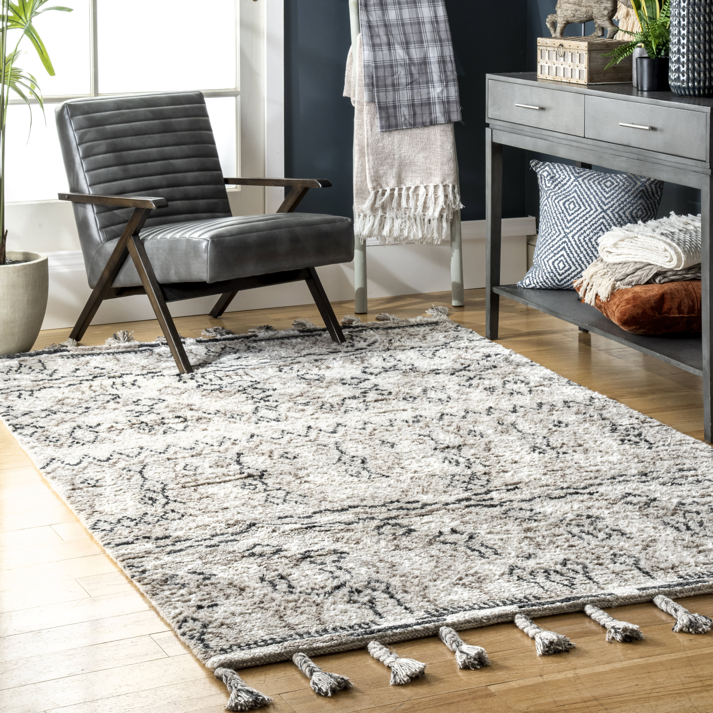 Tribal Tale Flatweave Rug | Grey - Image 2