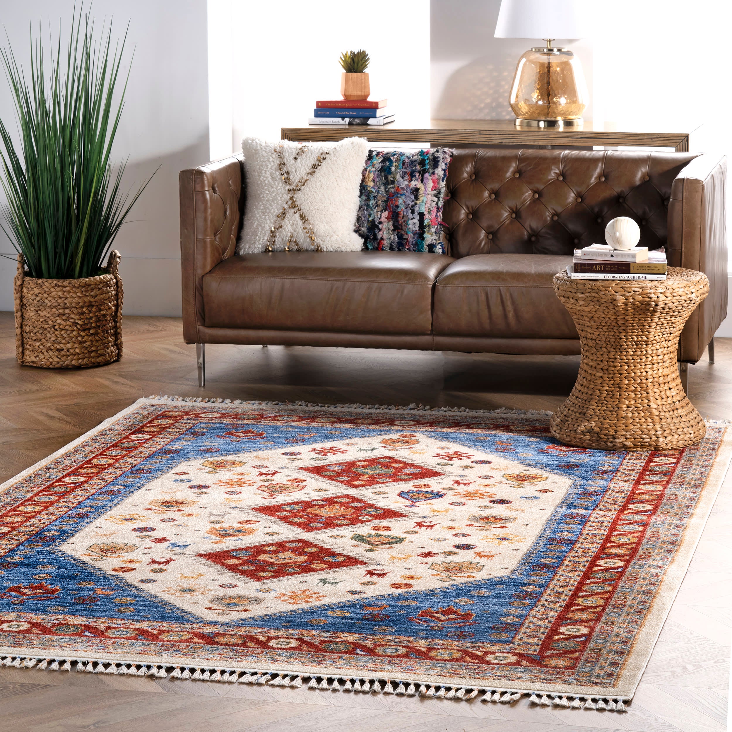 Tribal Tale Medallion Rug | Blue - Image 2
