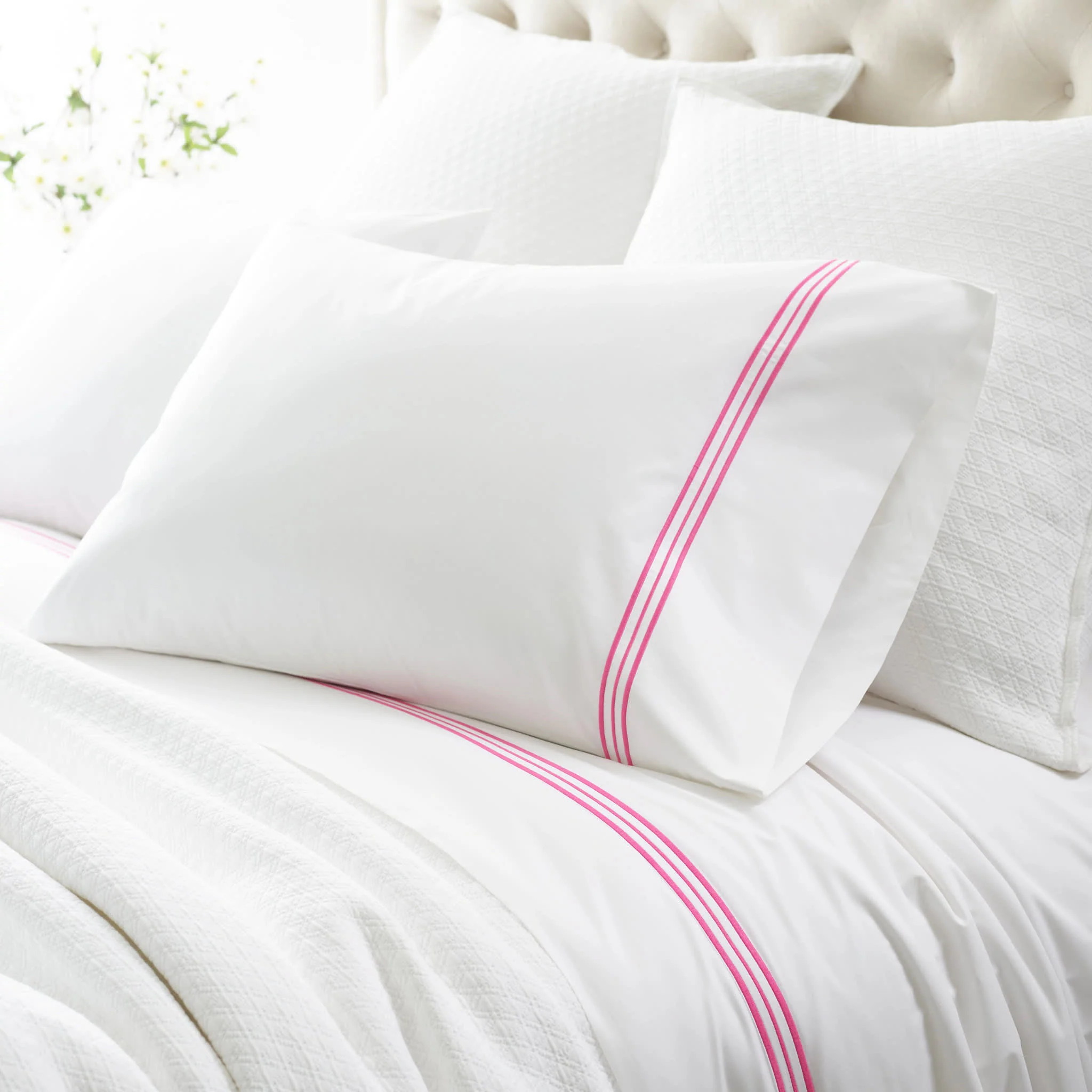 Trio Pillowcases (Pair) | Fuchsia