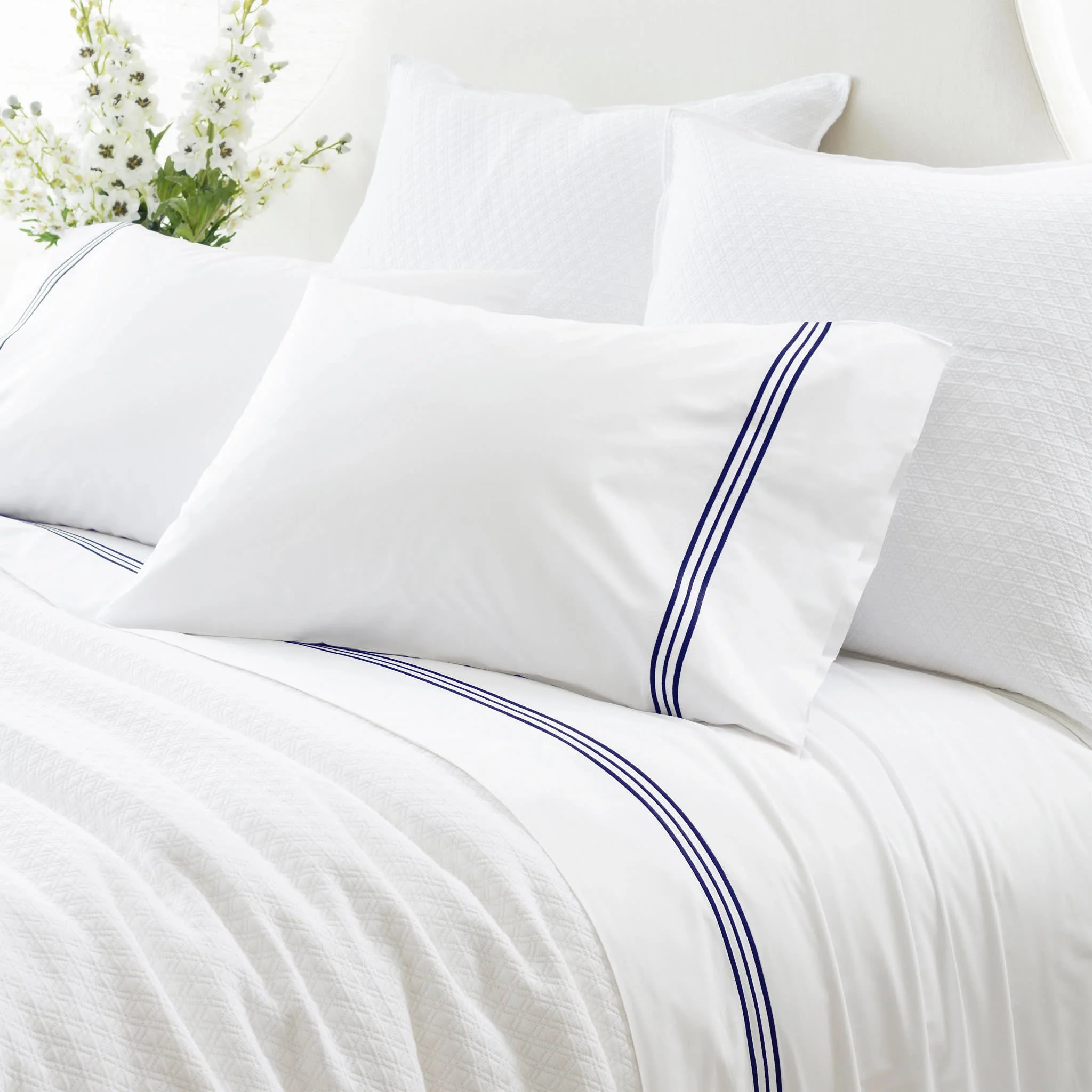 Trio Flat Sheet | Indigo
