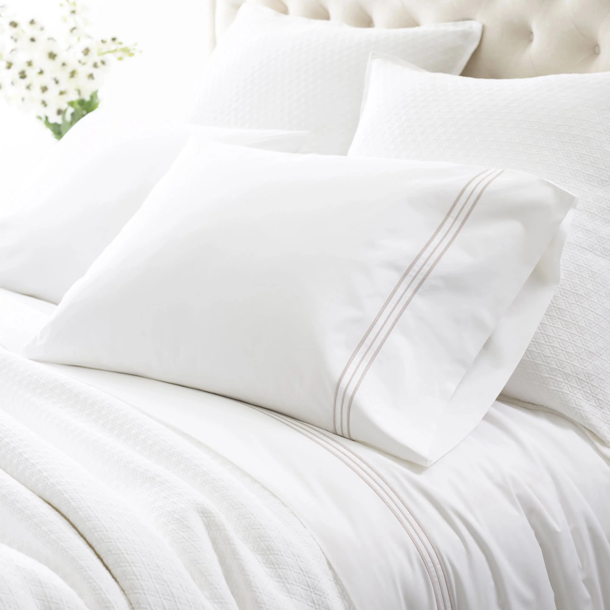 Trio Pillowcases (Pair) | Pearl Grey