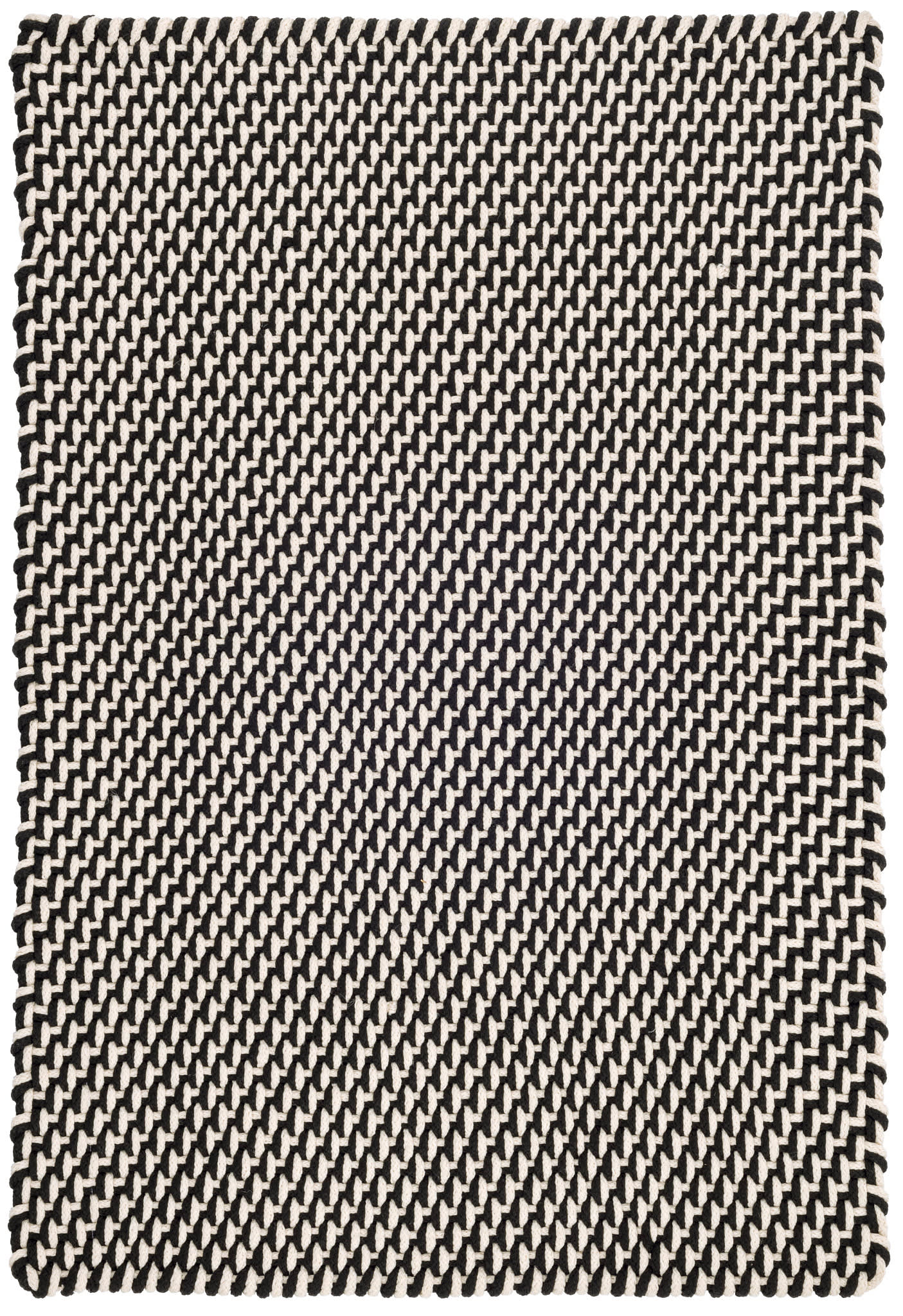 Two-Tone Rope Handwoven Indoor/Outdoor Rug | Black/Ivory