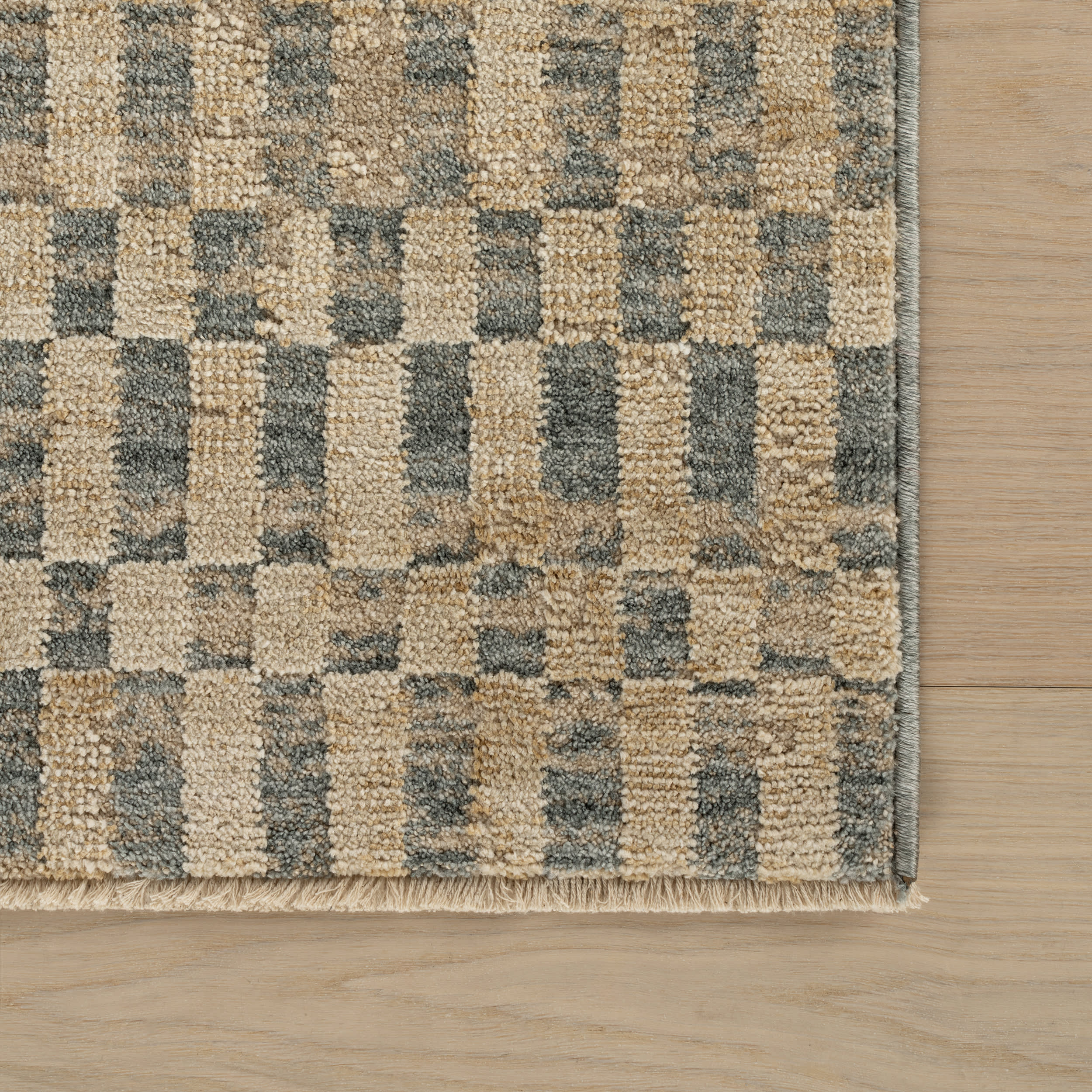 Umbergrid Checkered Rug | Stone - Image 4
