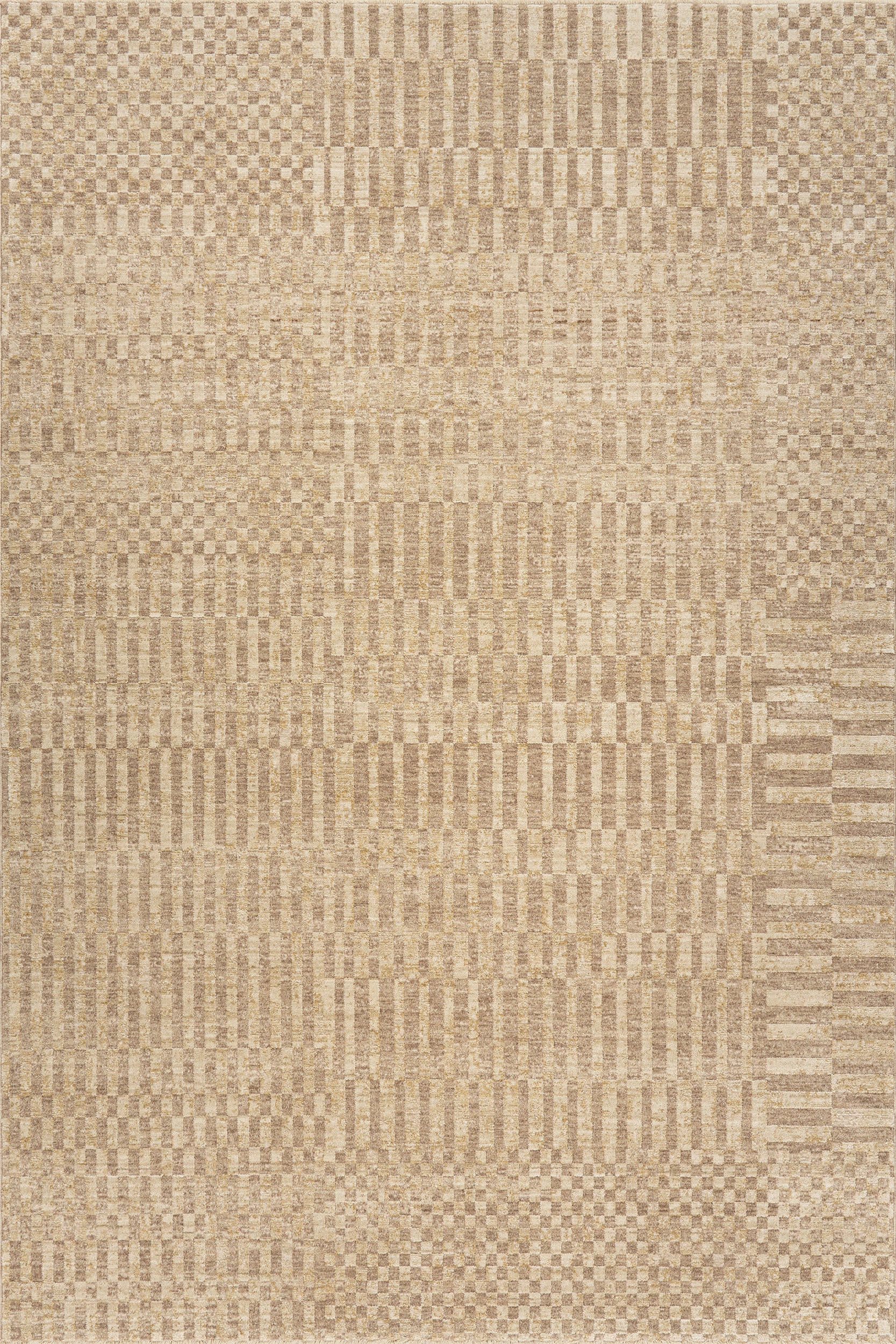 Umbergrid Checkered Rug | Tan