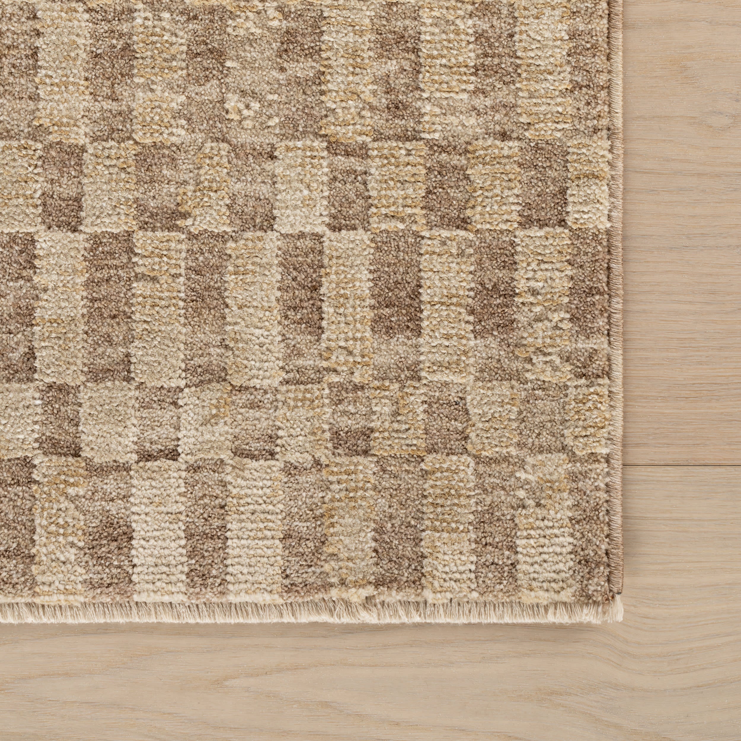 Umbergrid Checkered Rug | Tan - Image 4