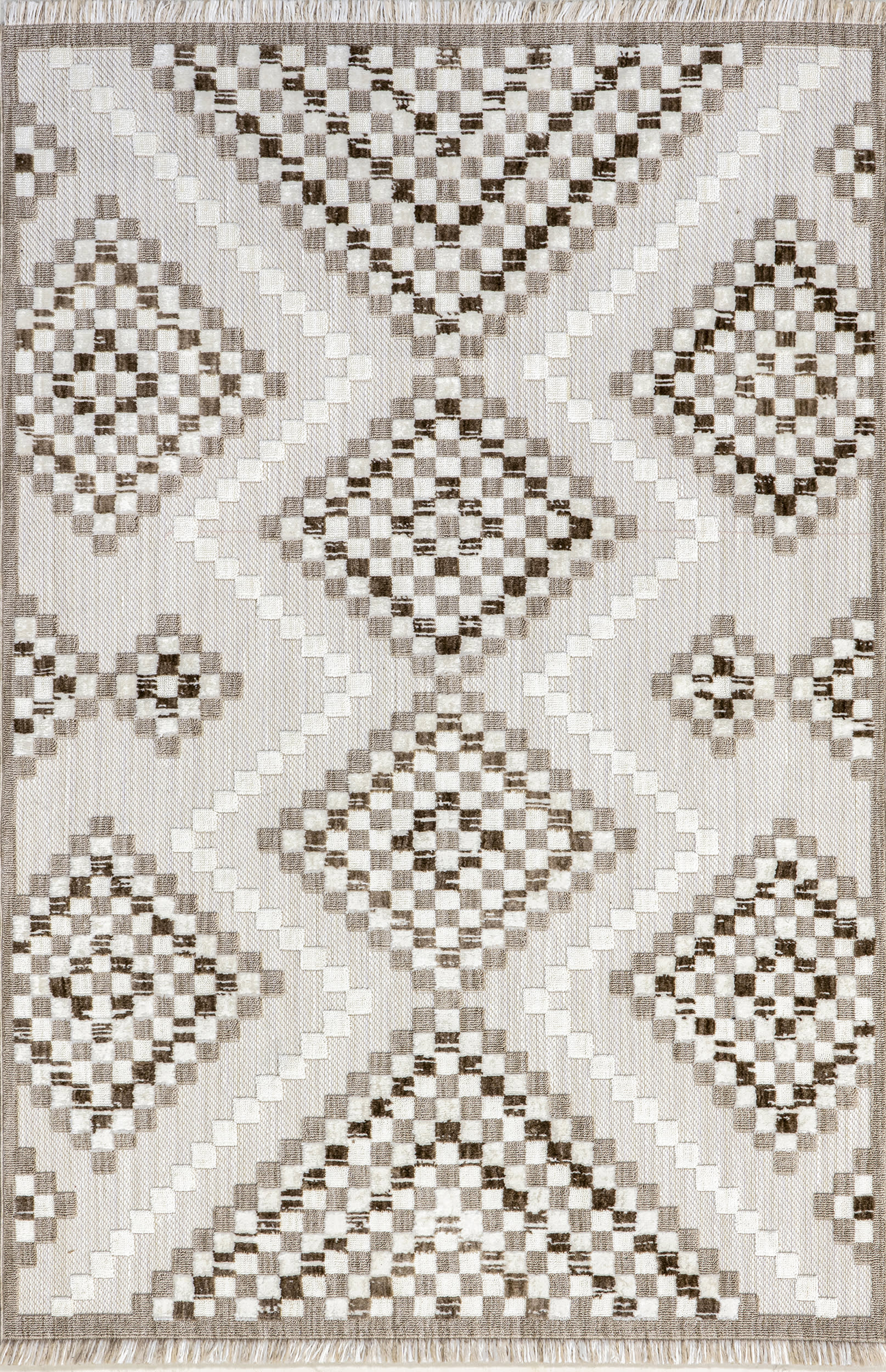Vahani Iridescent Diamond Rug | Ivory
