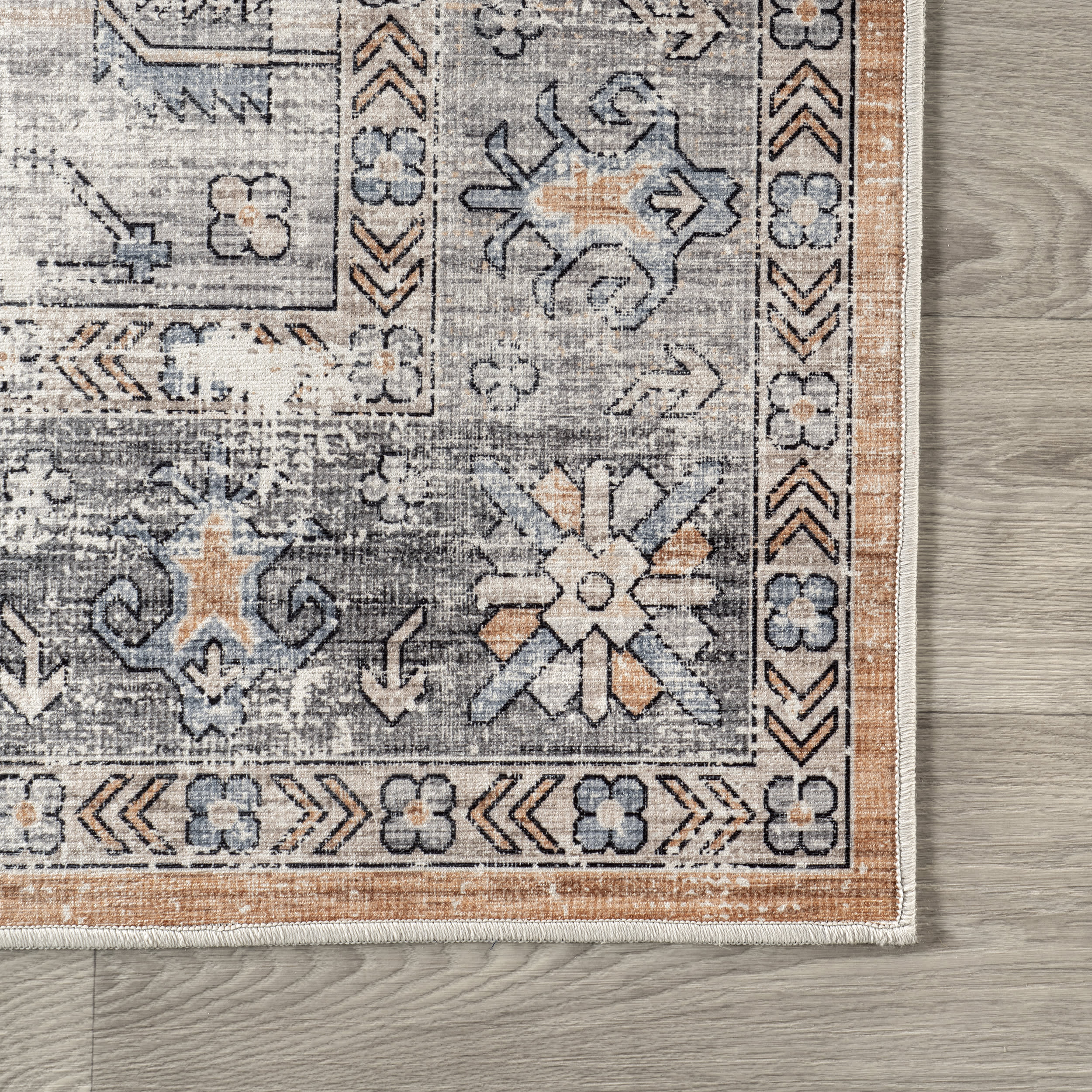 Valentine Spill Proof Washable Rug | Light Orange - Image 3