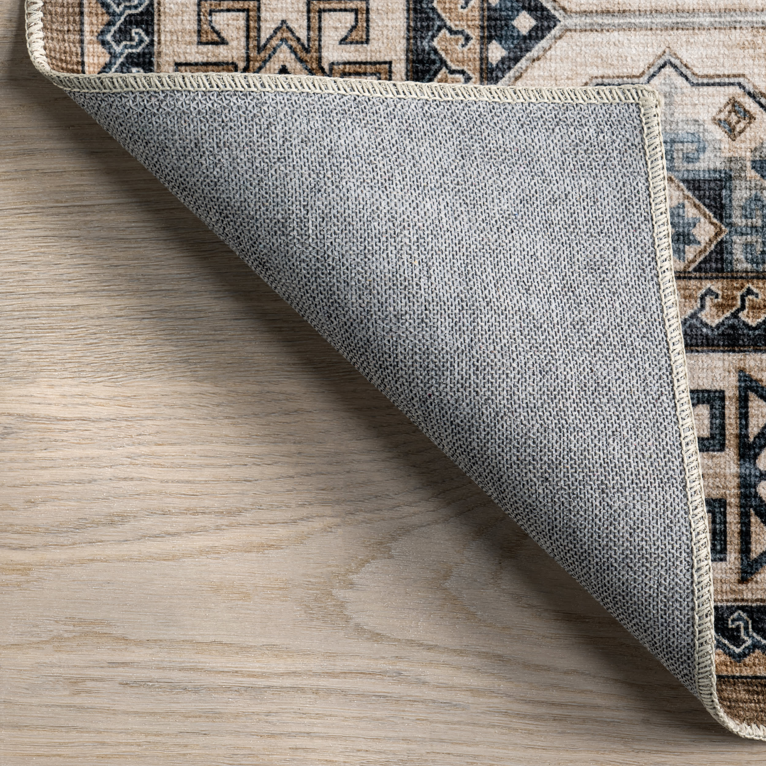 Valerian Tile Washable Rug | Light Beige - Image 5