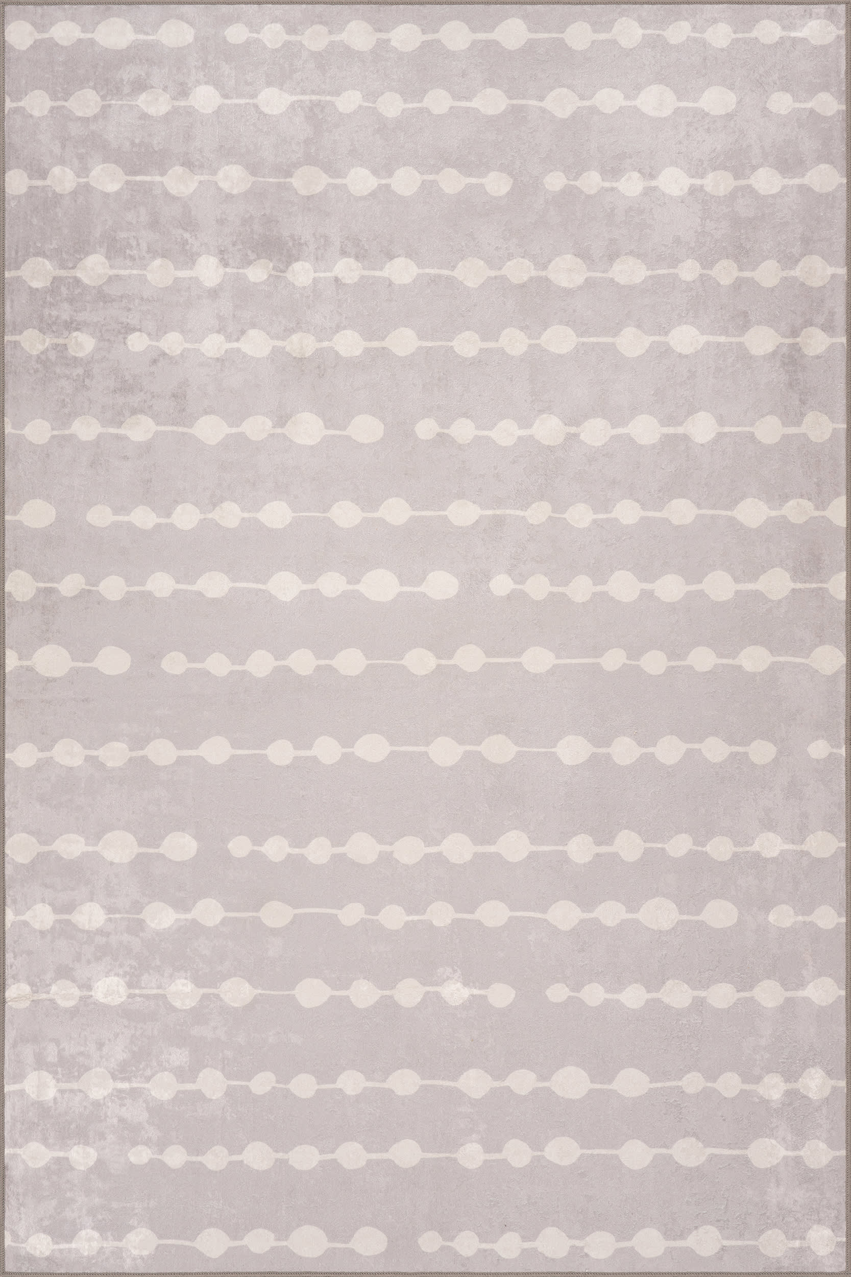 Valti Bohemian Polka Dot Washable Rug | Grey