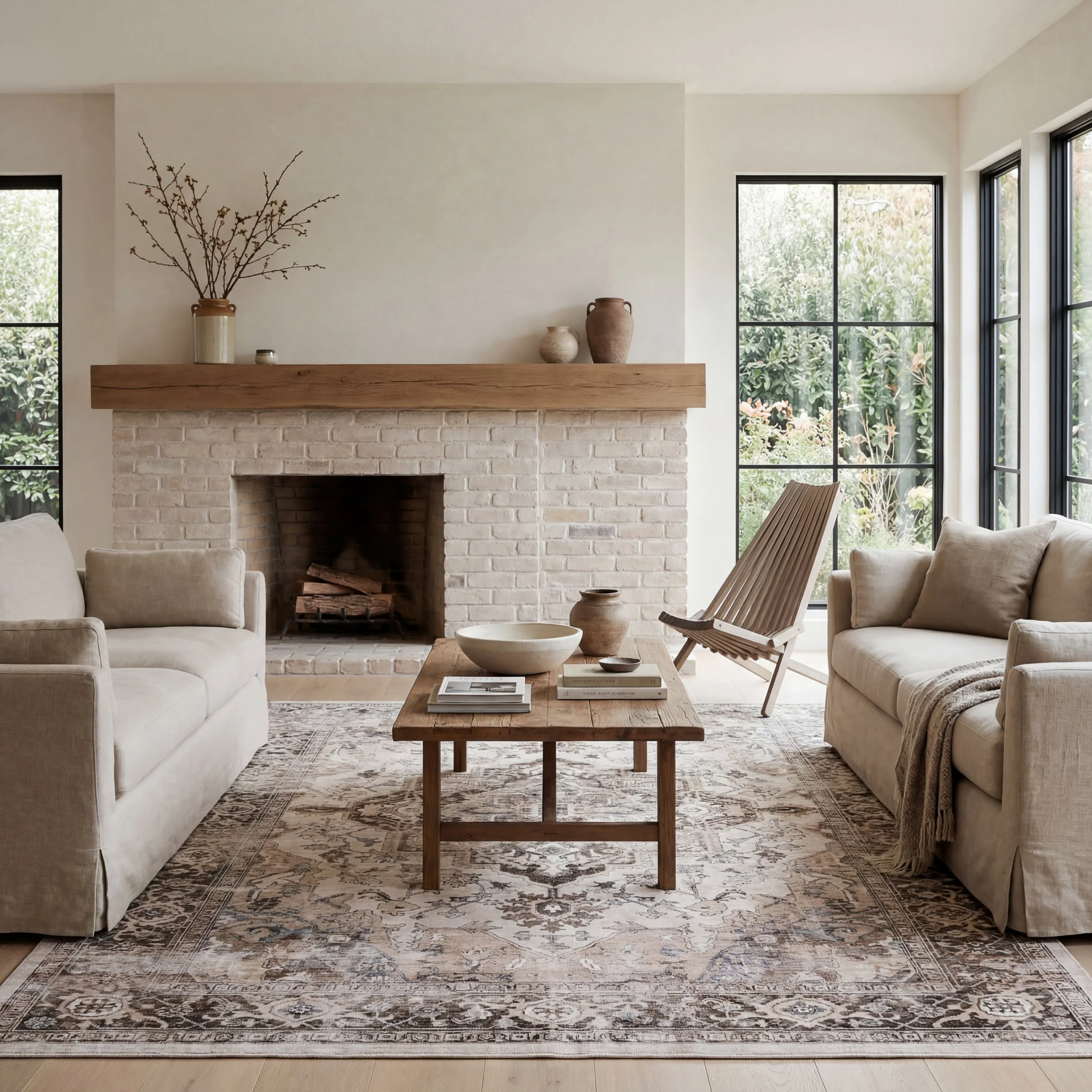 Vanisa Traditional Washable Rug | Beige - Image 2