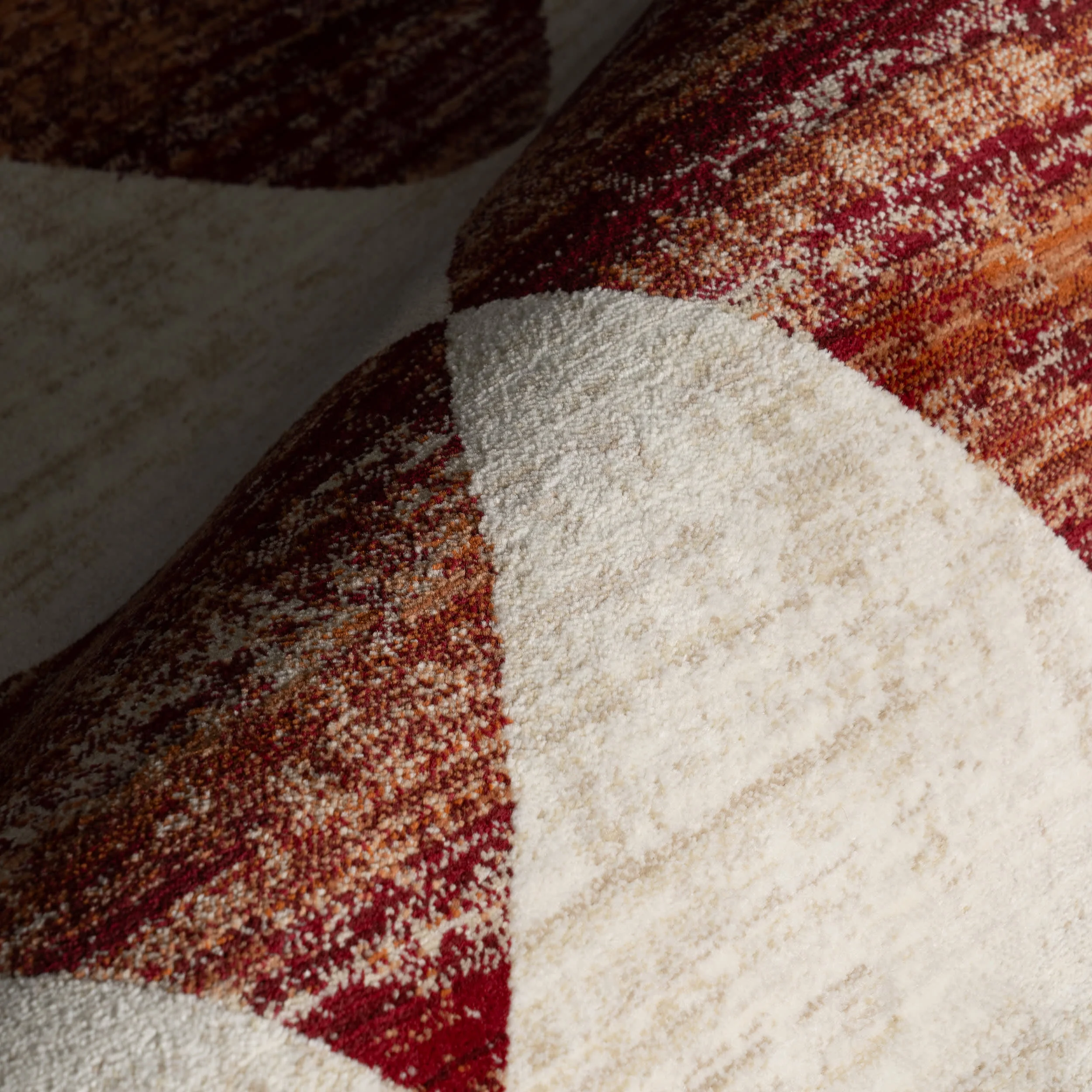 Vanni Checkered Fringed Rug | Red - Image 3
