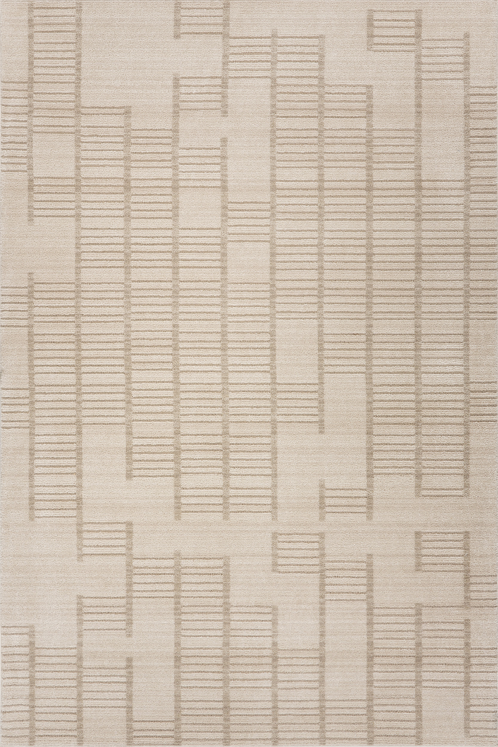 Vary Bohemian Striped Rug | Ivory