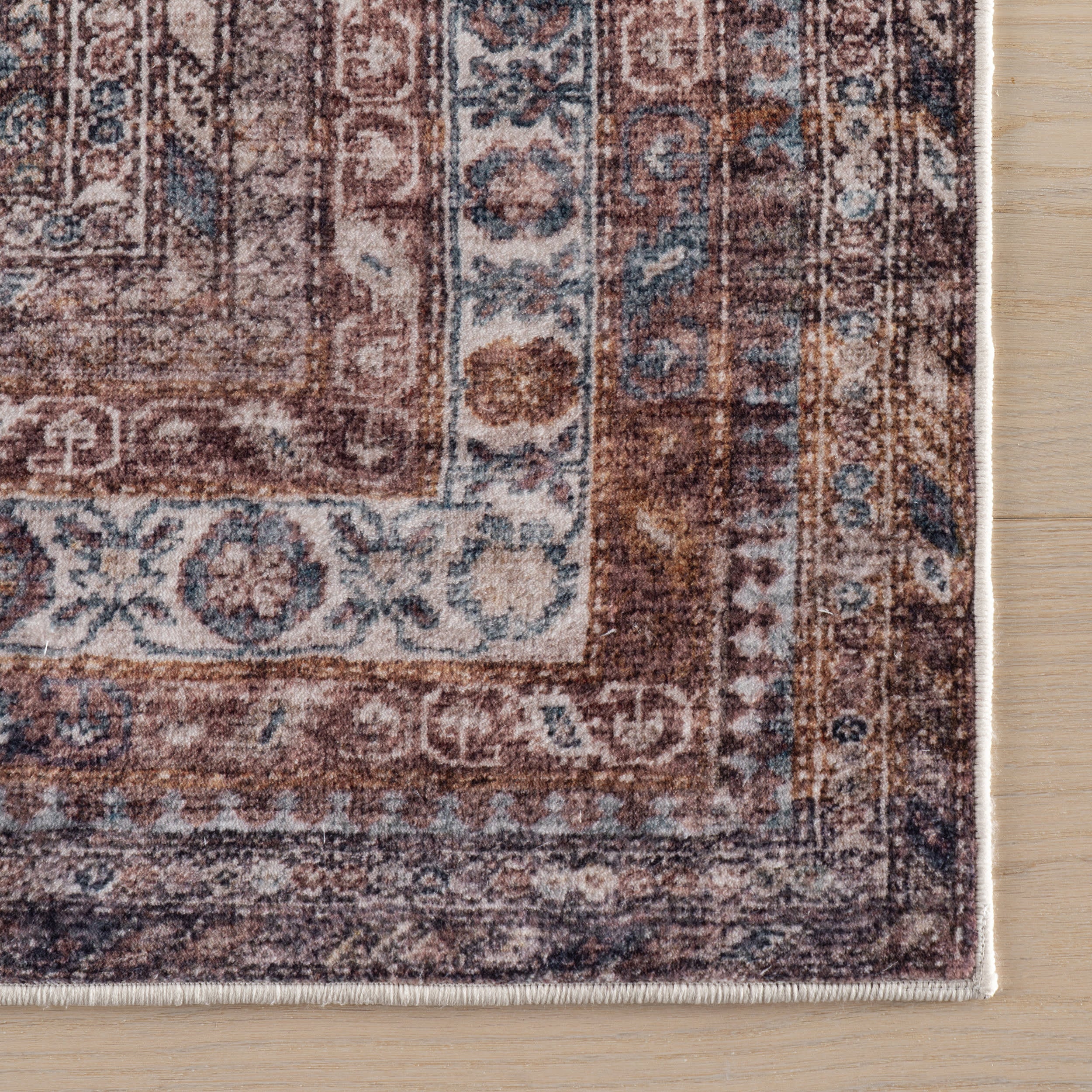 Vasali Bordered Traditional Washable Rug | Red - Image 4