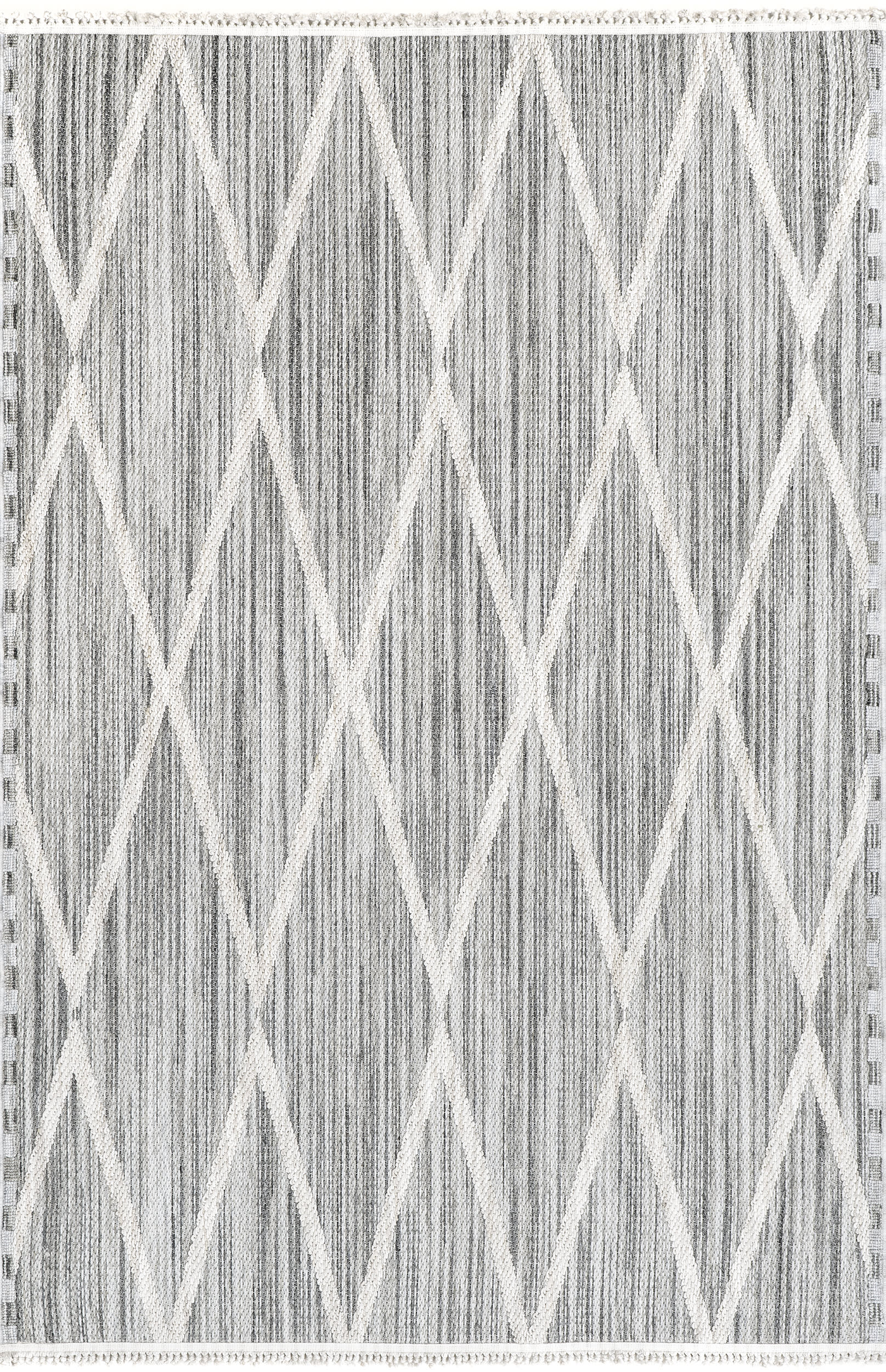 Vega Hazy Lattice Rug | Grey