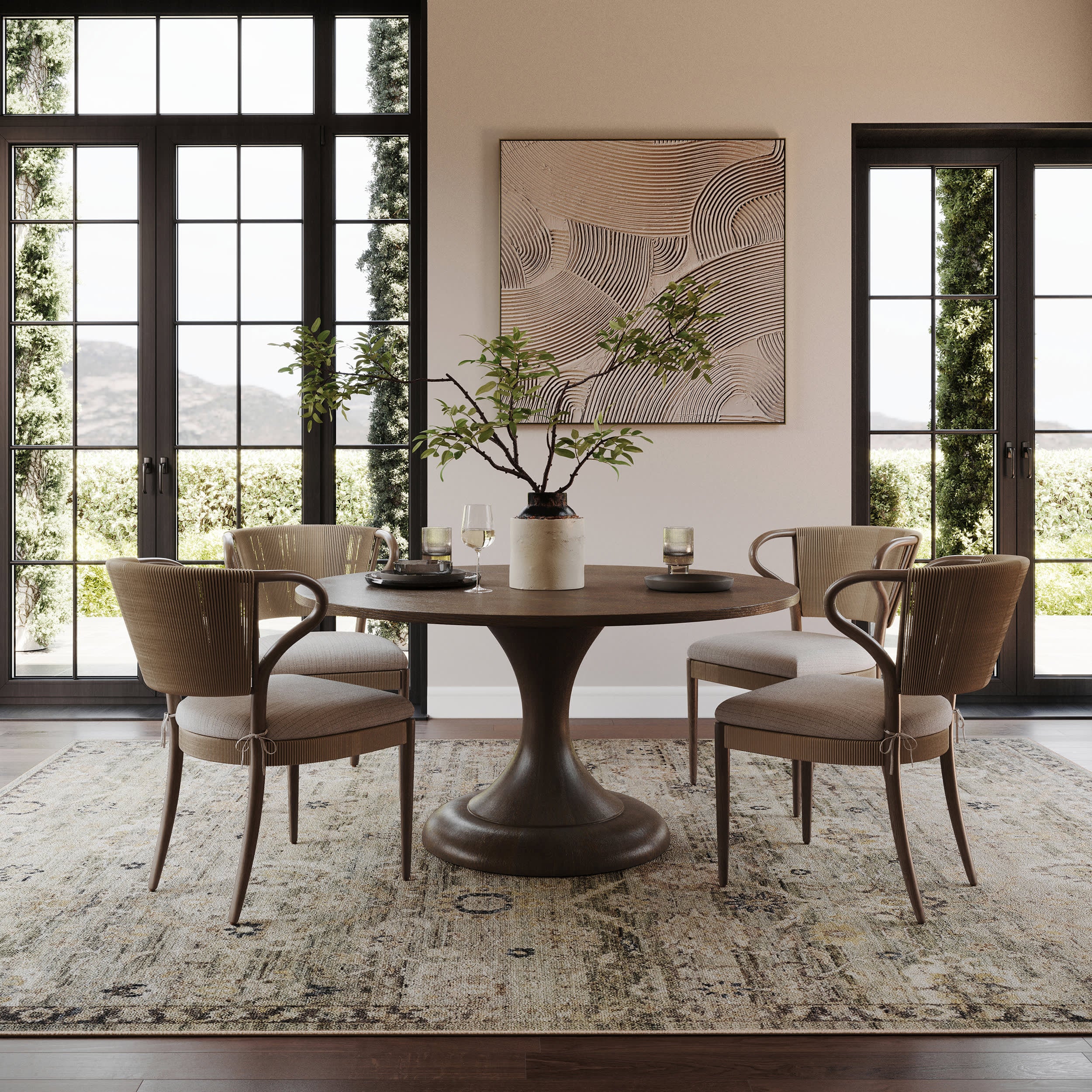 Veloura Traditional Bordered Washable Rug | Green - Image 2