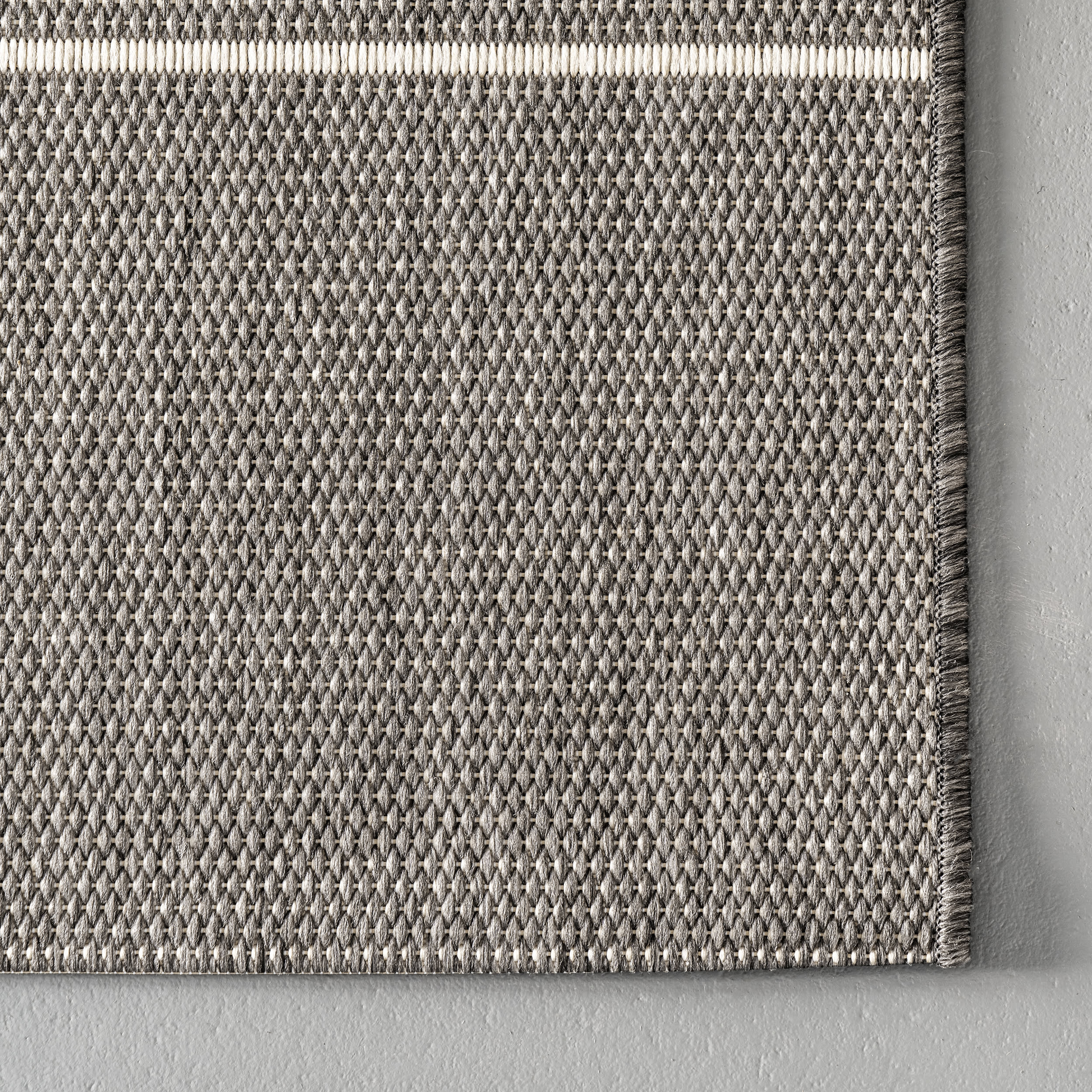 Venetian Pinstripes Indoor/Outdoor Rug | Dark Grey - Image 3