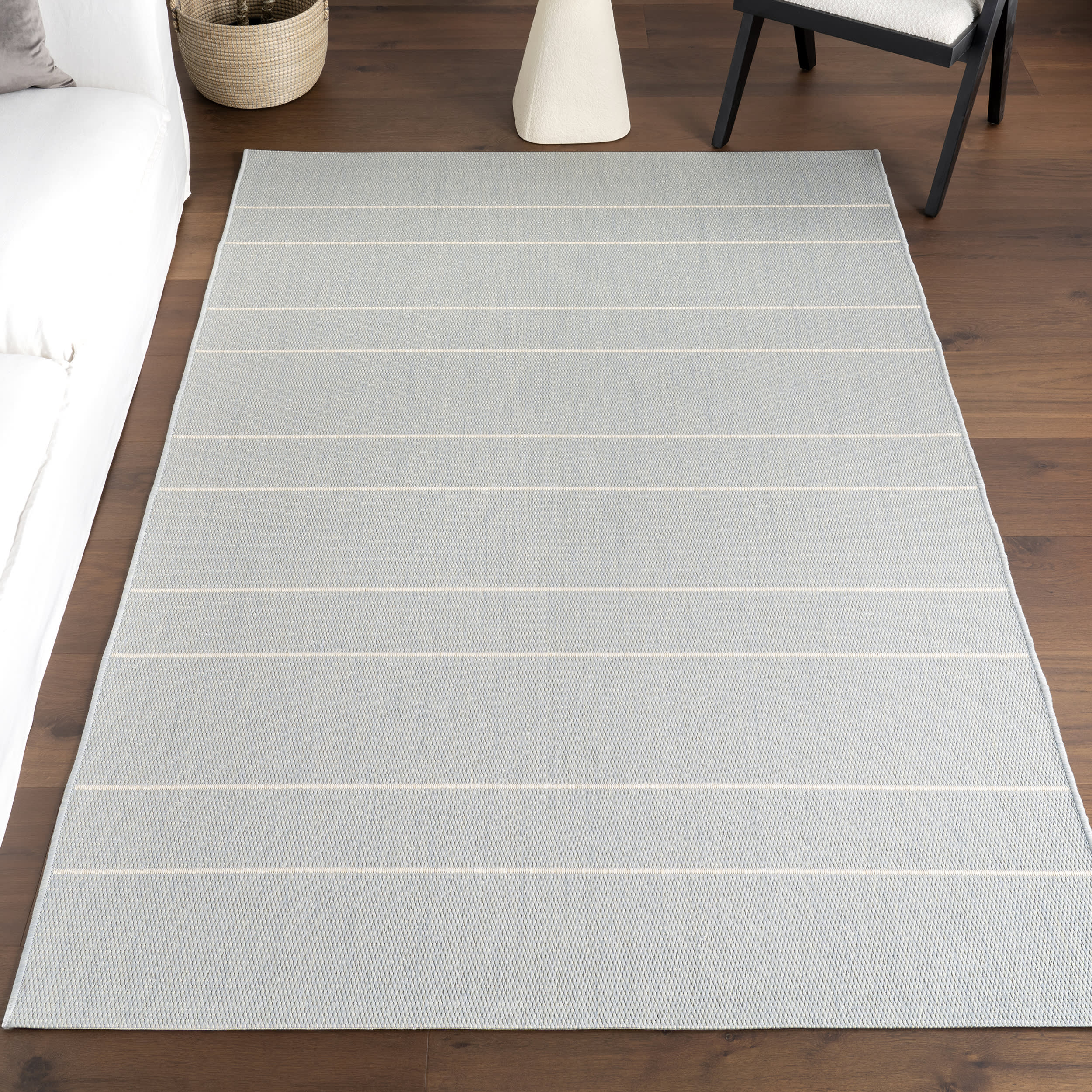Venetian Pinstripes Indoor/Outdoor Rug | Slate Blue - Image 9