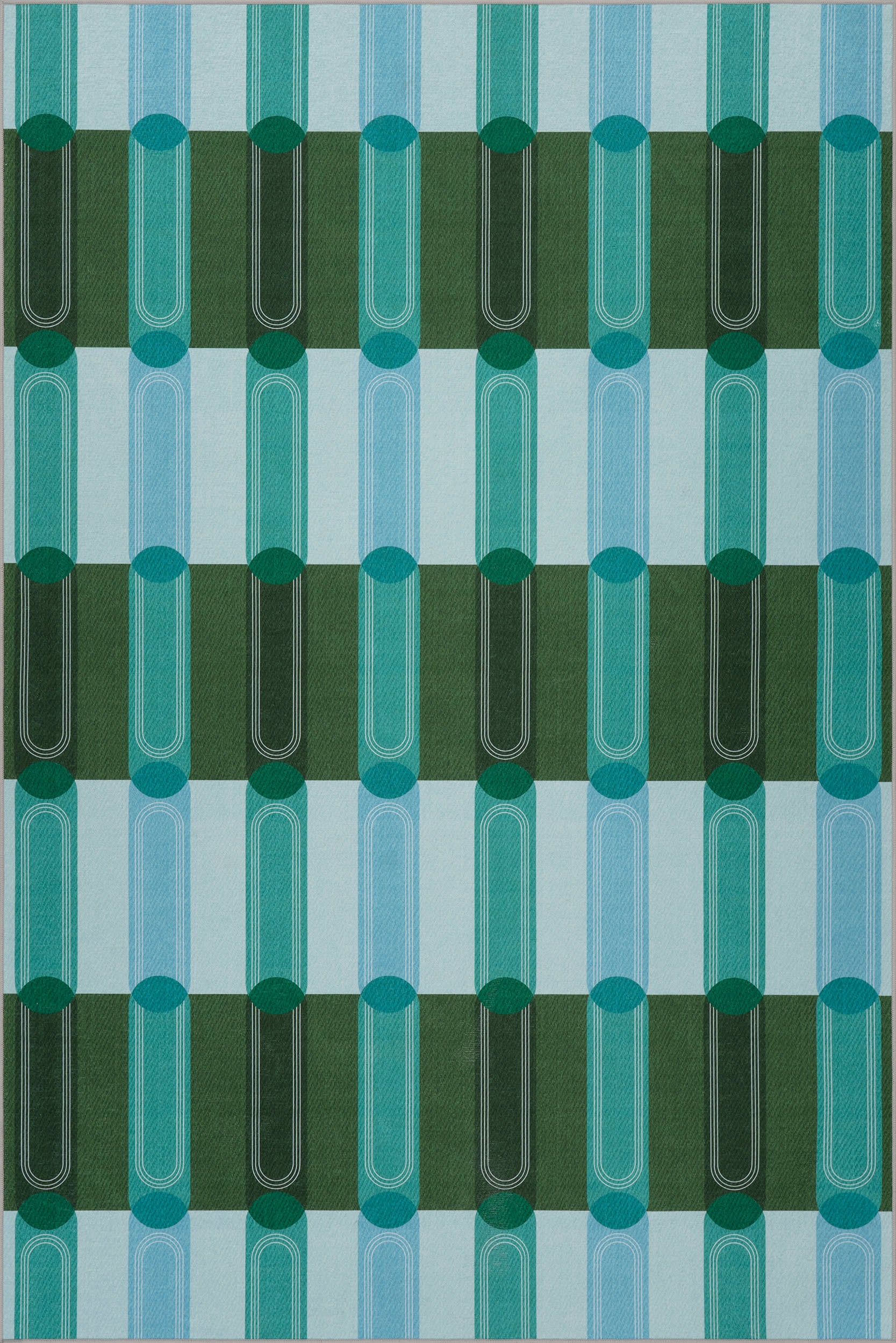 Verdant Columns Striped Washable Rug by Society6 | Multicolor