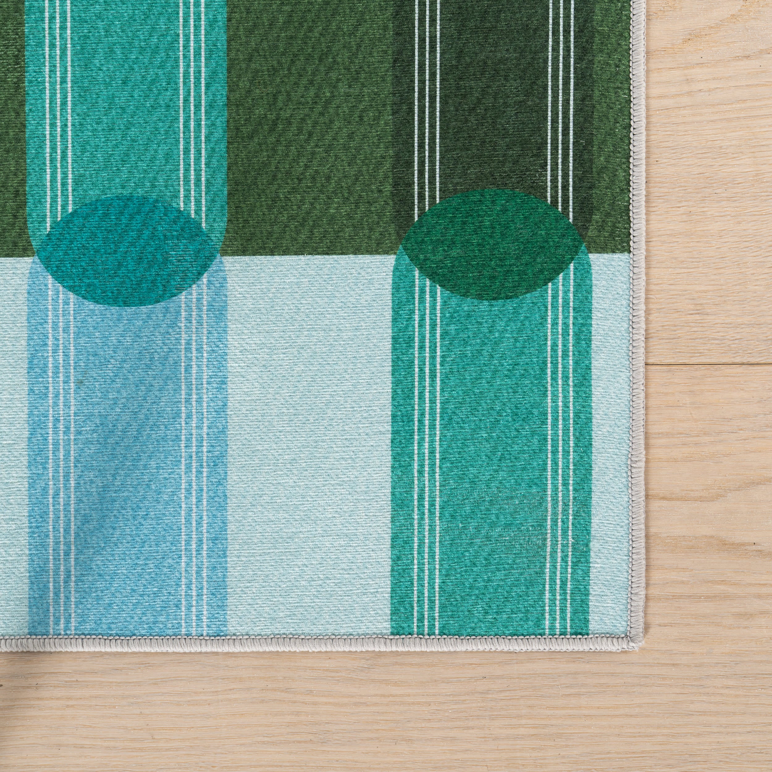 Verdant Columns Striped Washable Rug by Society6 | Multicolor - Image 4
