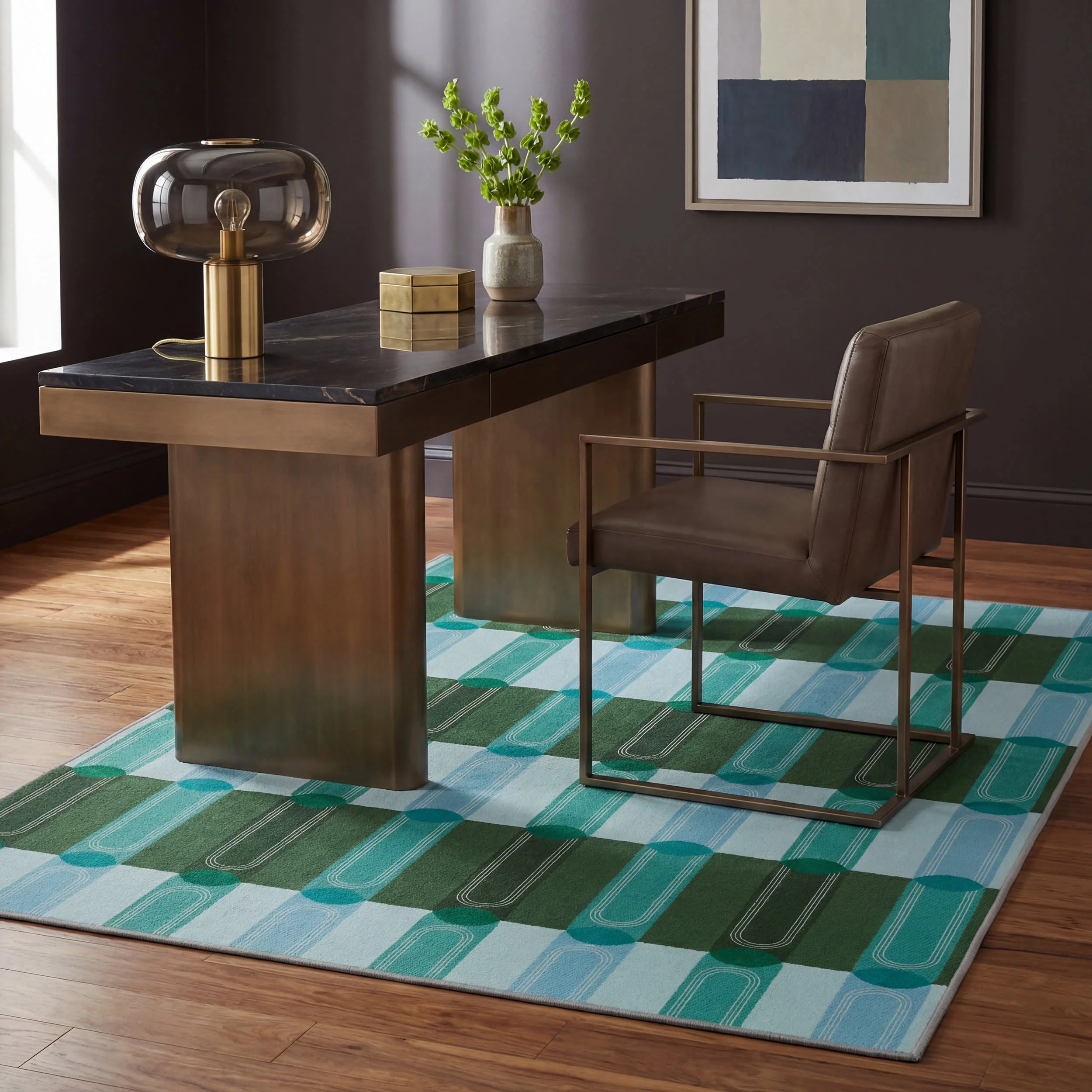 Verdant Columns Striped Washable Rug by Society6 | Multicolor - Image 7